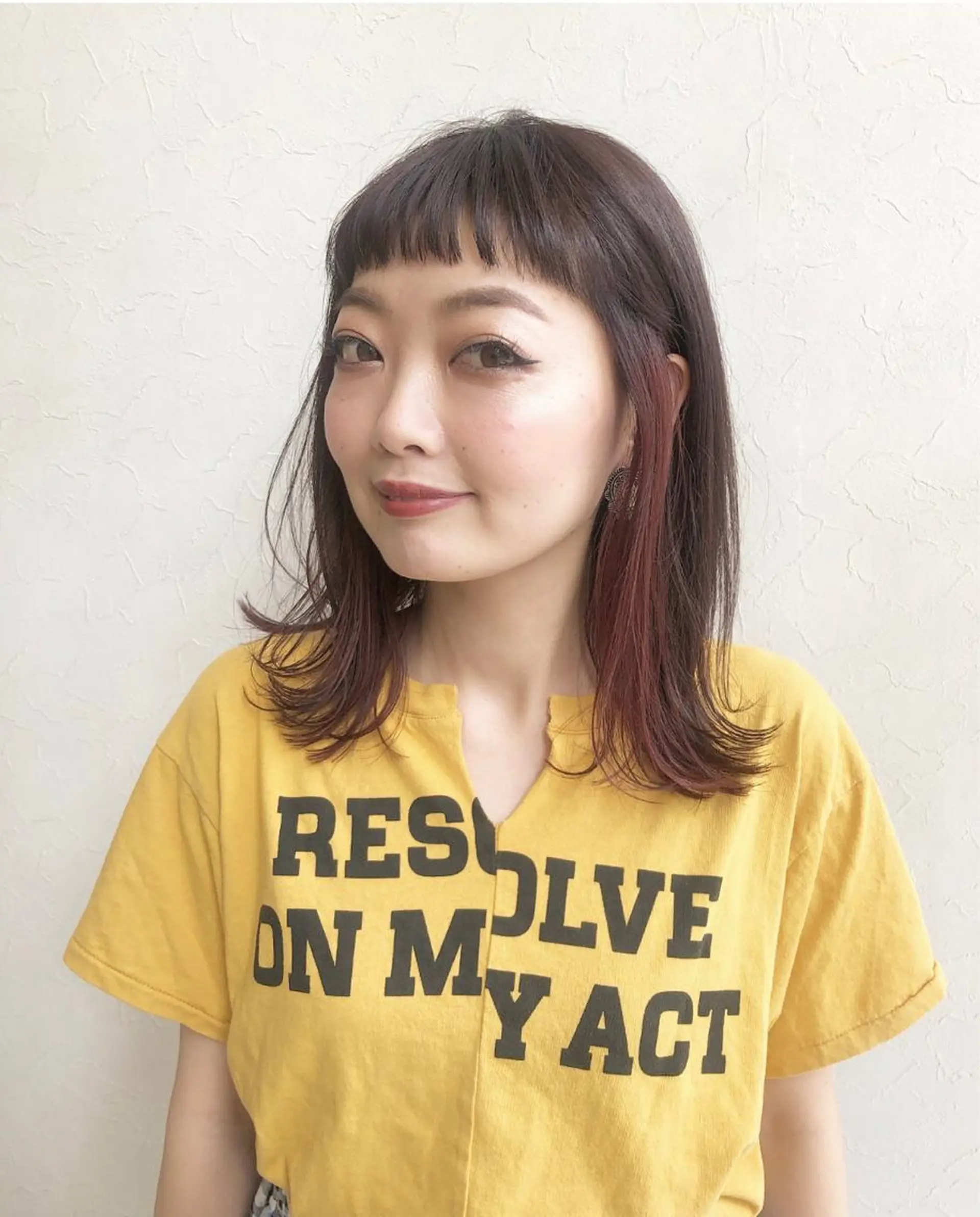 セミロング カラー nakahara madokaのヘアスタイル