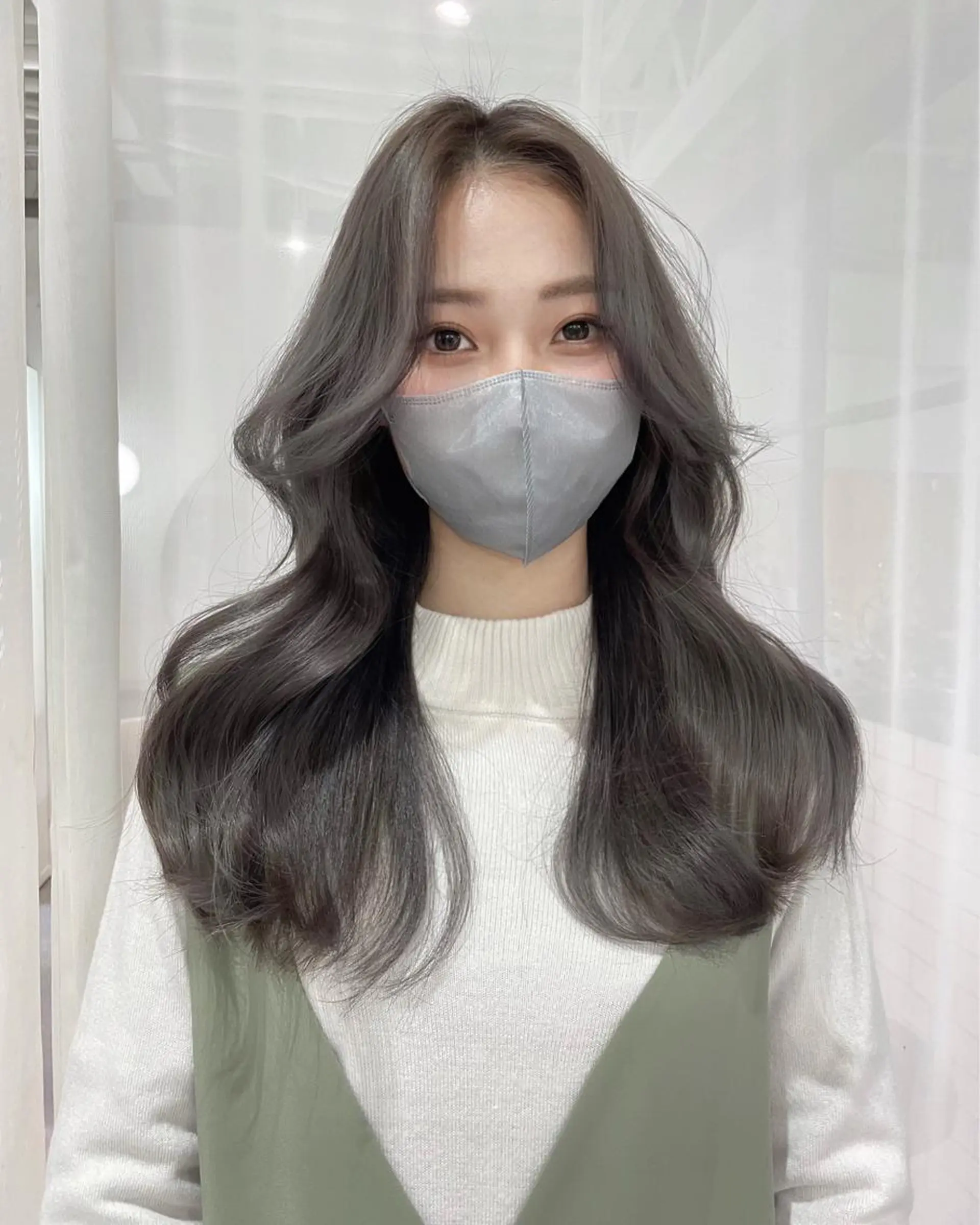 セミロング 顔まわりレイヤー 韓国風ヘア レイヤーカット 韓国/レイヤー NOISM天王寺のヘアスタイル