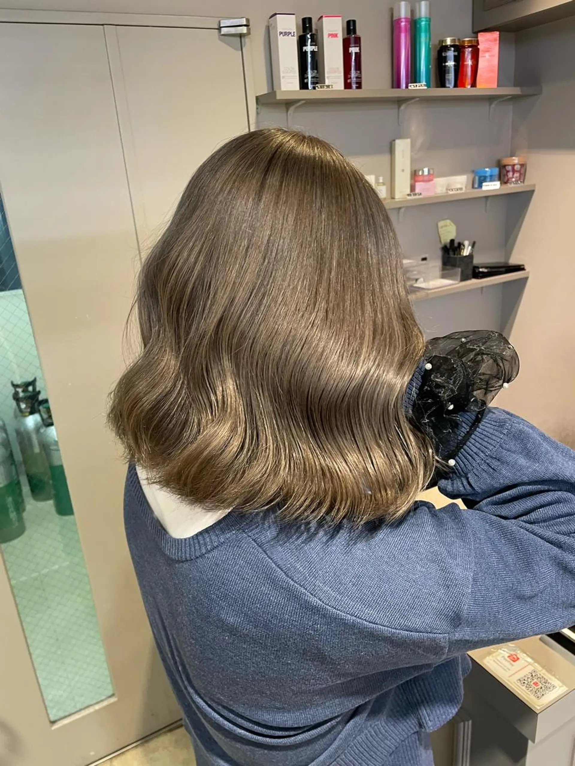 セミロング カラー ヘアカラー トリートメント 韓国レイヤー ハッシュカットのヘアスタイル