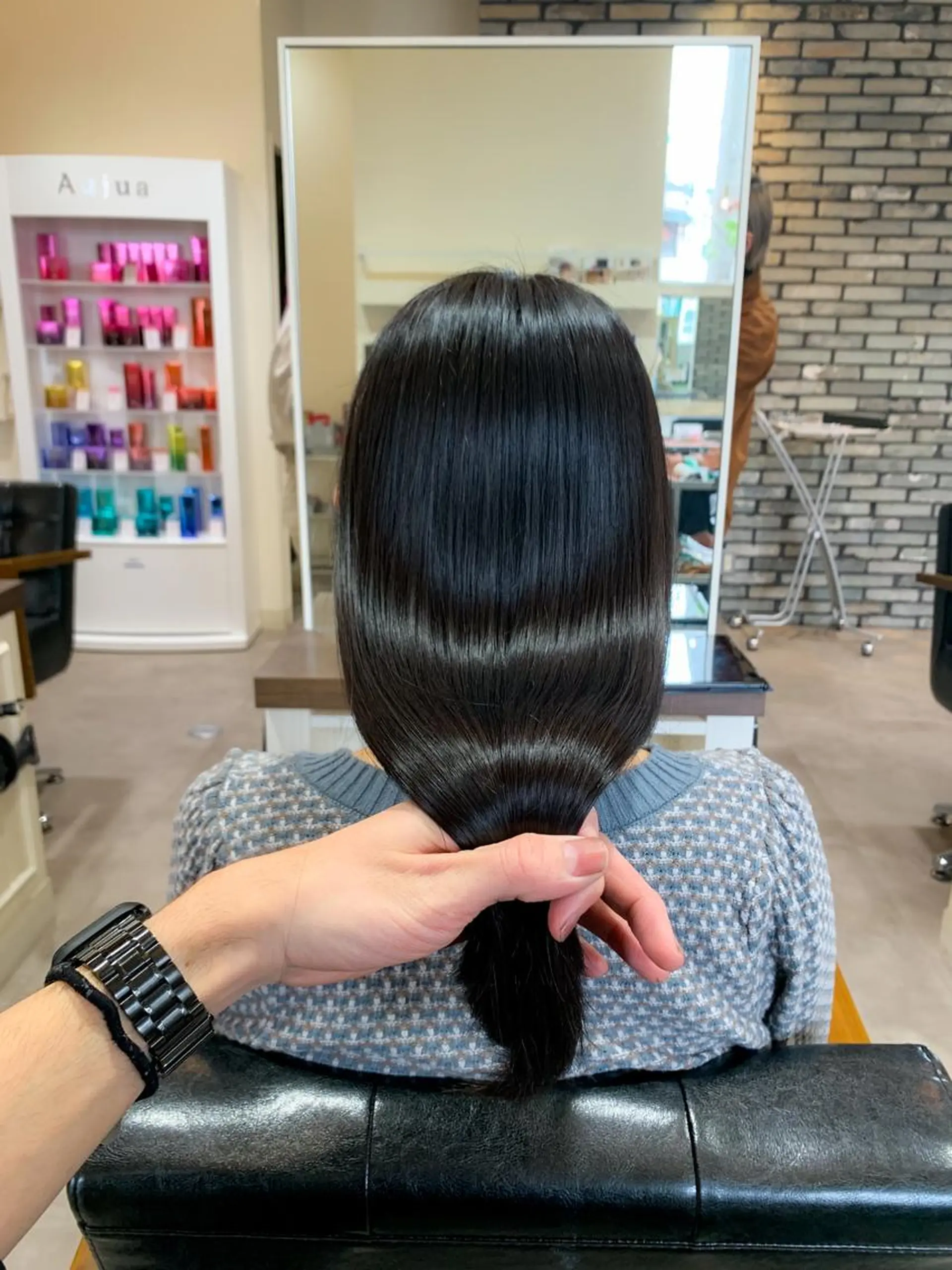 ロング カラー パーマ ブリーチ ケアブリーチ ダブルカラー ハイライトカラー ハイトーンカラー Uni.所属・地毛風ストレート/ 髪質改善/榎本流行のヘアスタイル