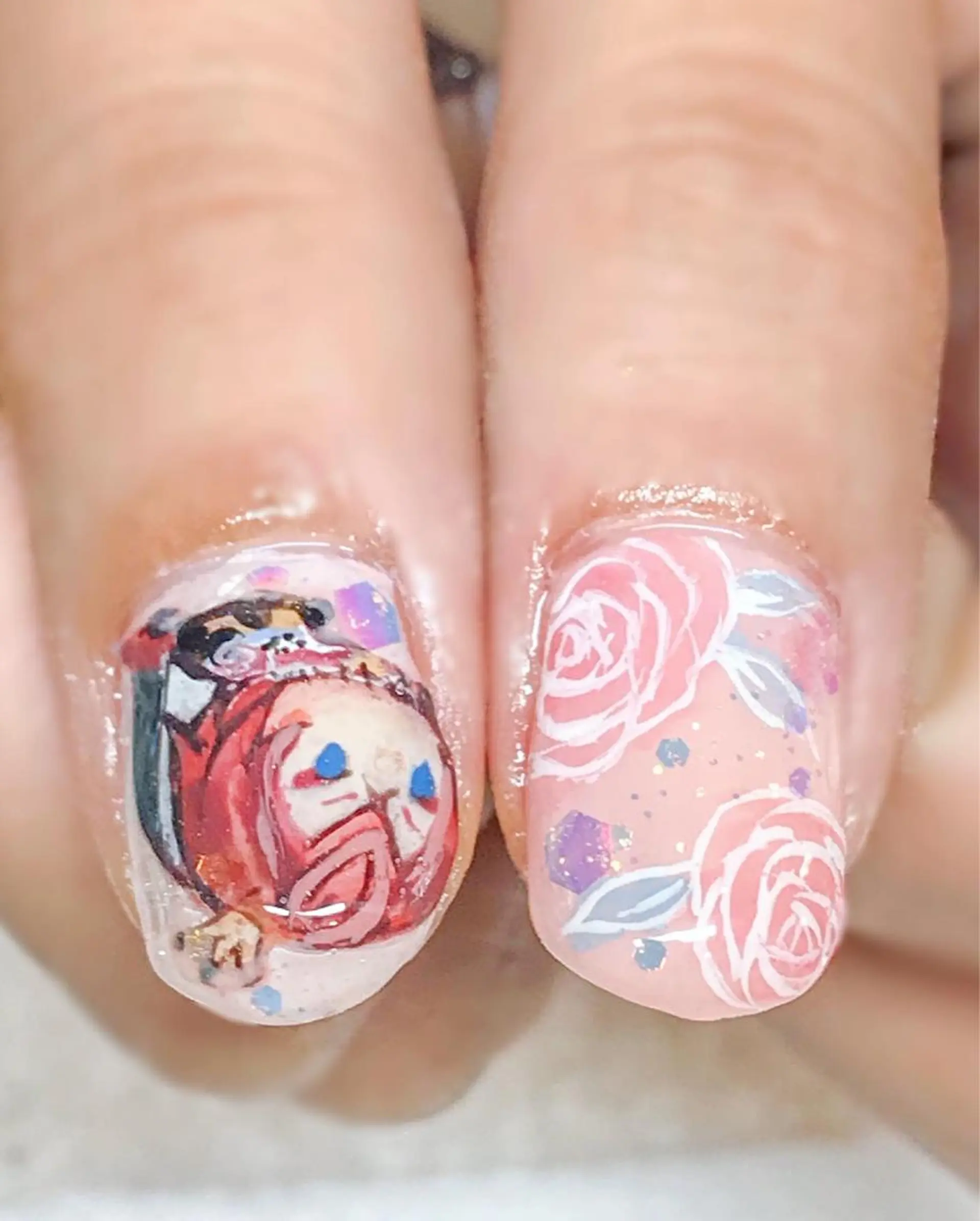 ネイル フラワーネイル ジェルネイル ピンク Nyanco Nailのネイルデザイン
