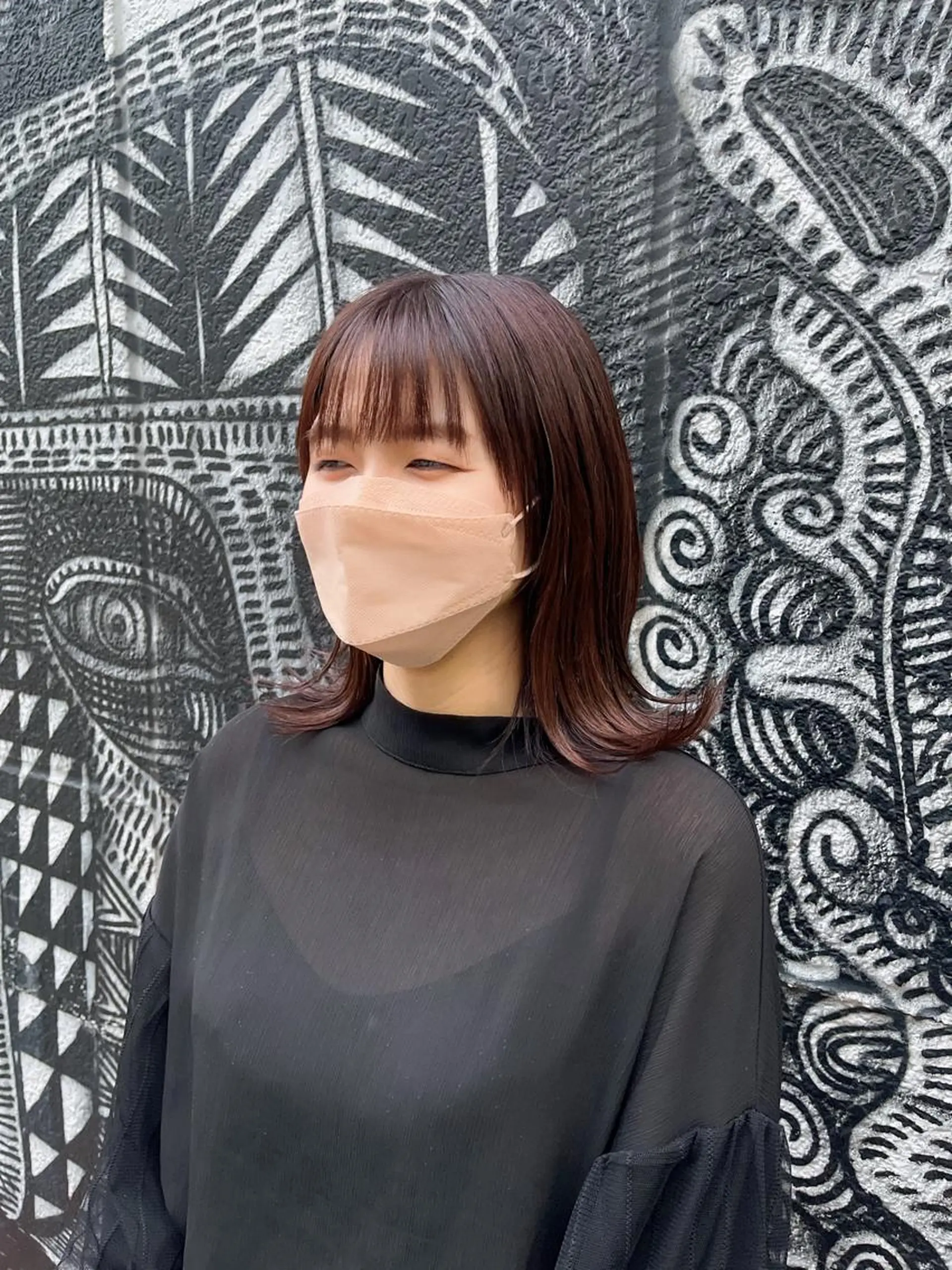 ミディアム カラー ヘアアレンジ オレンジ ボブ 外ハネヘア haco+所属・🌈派手髪エクステ ブレイズ🌈ひろとのヘアスタイル