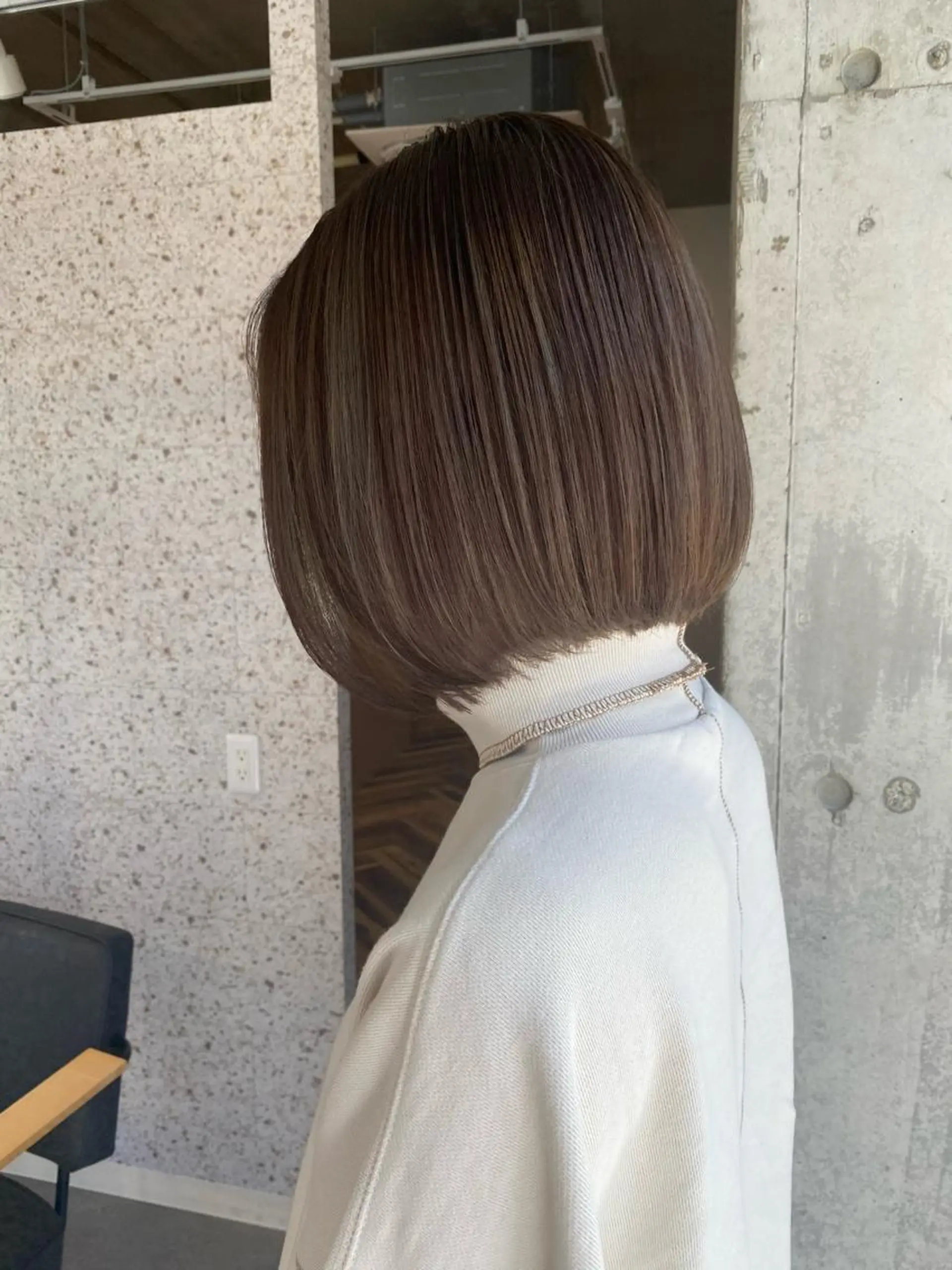 ショート カラー ヘアアレンジ グレージュ ハイライトカラー ハイライト ヘアカラー トリートメント lani 天神大名/ブリーチのヘアスタイル