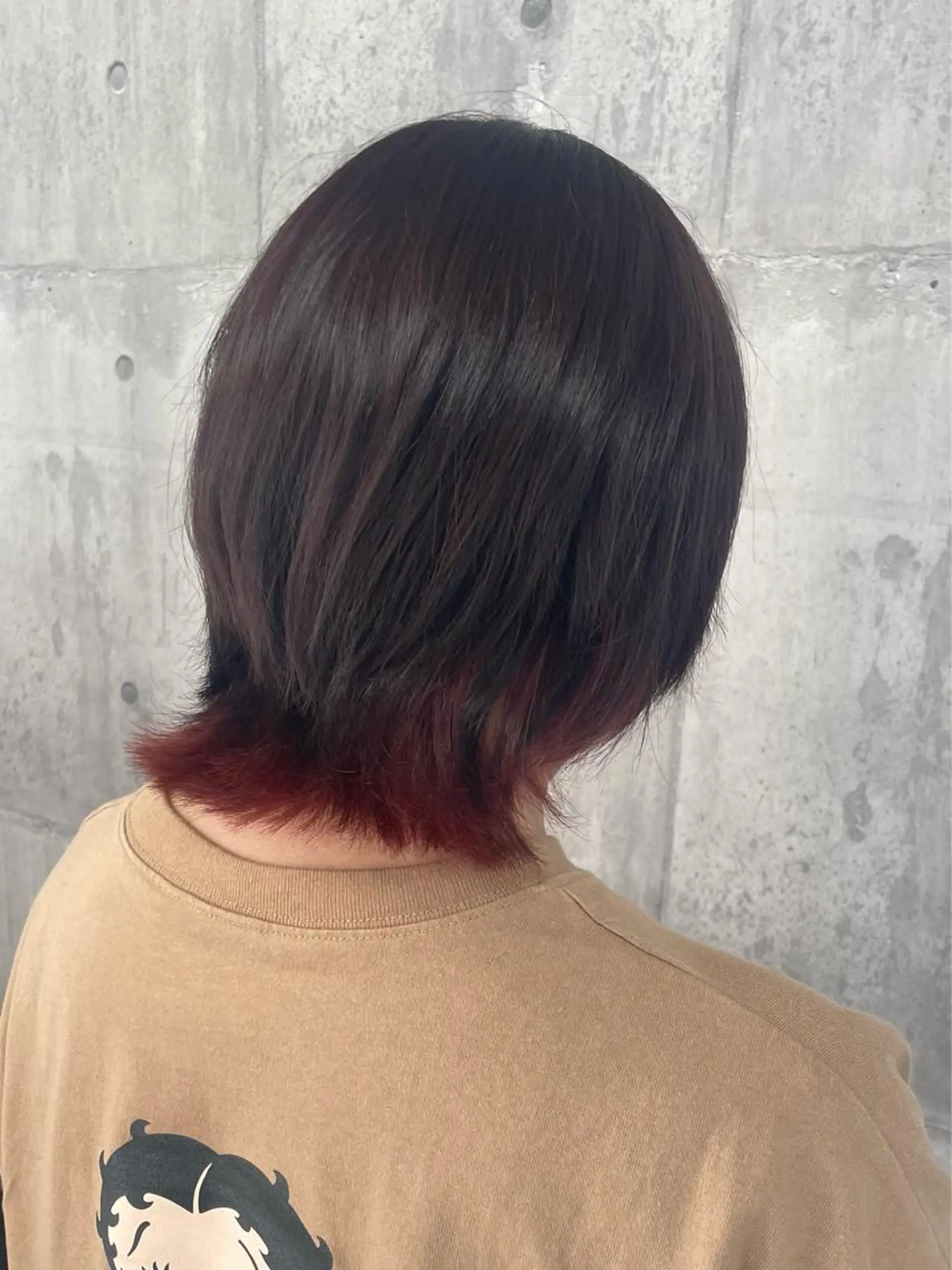 カラー ブリーチ インナーカラー レッドカラー ヘアカラー _WHITE浜松店 もえかのヘアスタイル