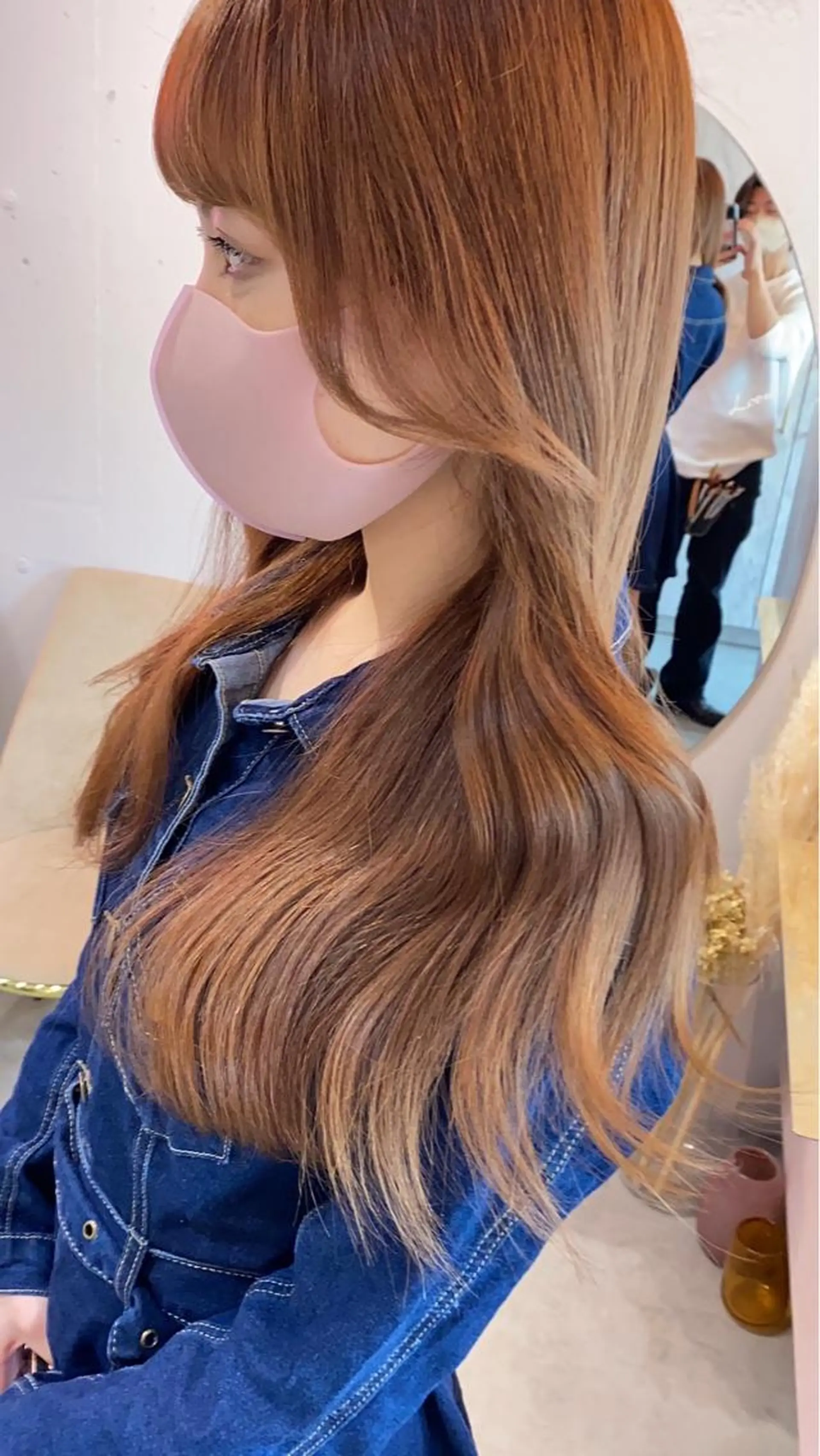 セミロング カラー シールエクステ セミロングパーマ ブリーチ ケアブリーチ ダブルカラー 新宿/韓国風レイヤー 髪質改善/渋谷直樹のヘアスタイル