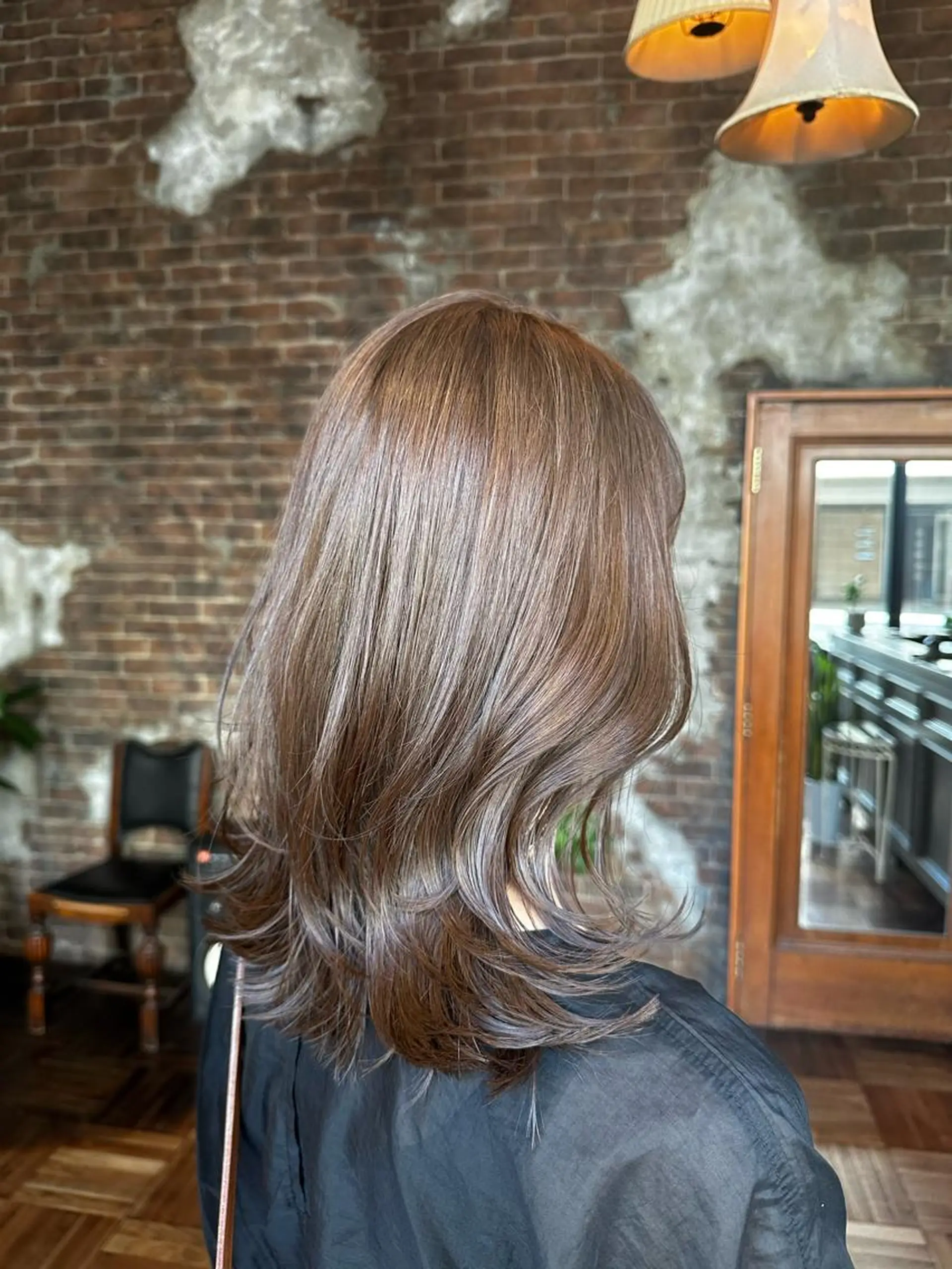 セミロング カラー カット ヘアカラー トリートメント ヘッドスパ 韓国レイヤー✨ yasuko銀座のヘアスタイル