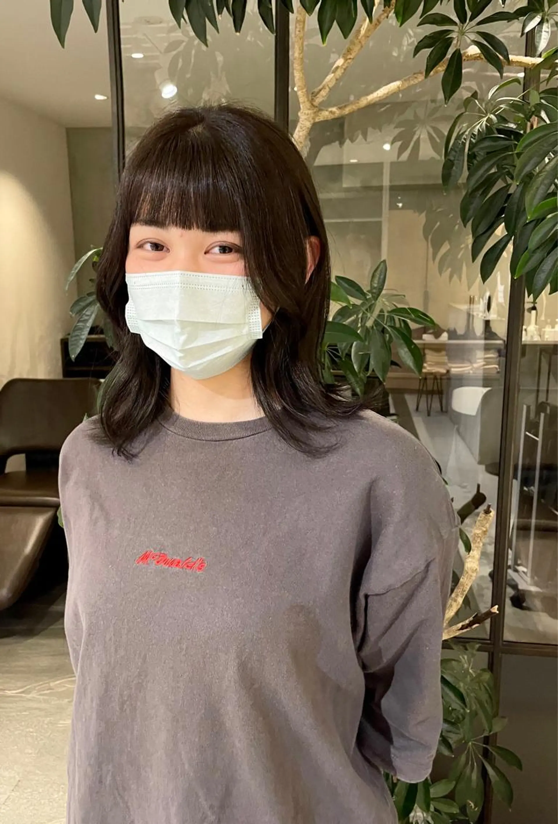 ミディアム カラー ブラウンカラー チョコレートブラウン risa 。のヘアスタイル