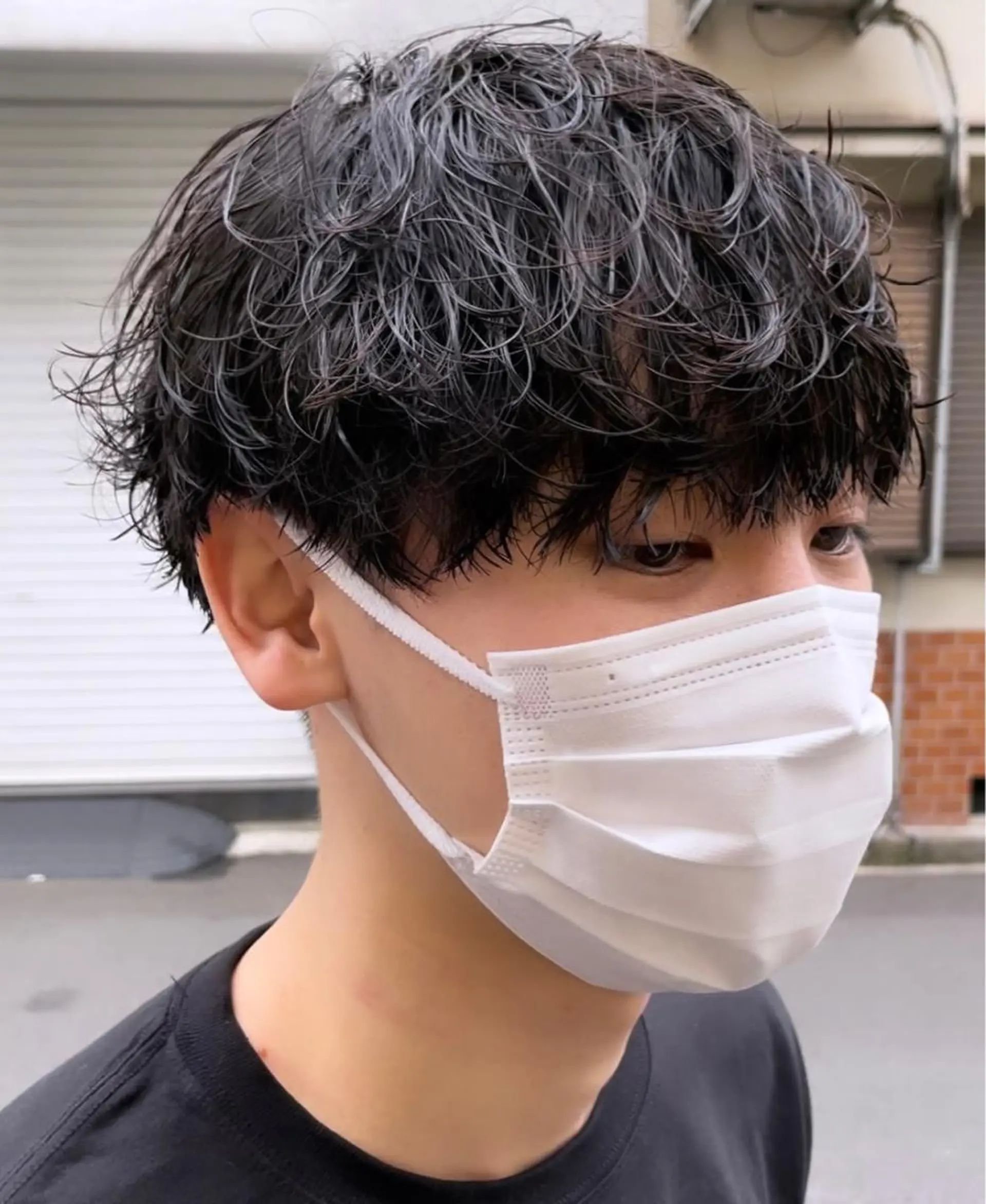ショート パーマ メンズ アップバング センターパート メンズ韓国風 マッシュ メンズパーマ カット パーマ ヘアセット BALFIT所属・💎メンズヘア特化 💎🦋野木祐輔のヘアスタイル