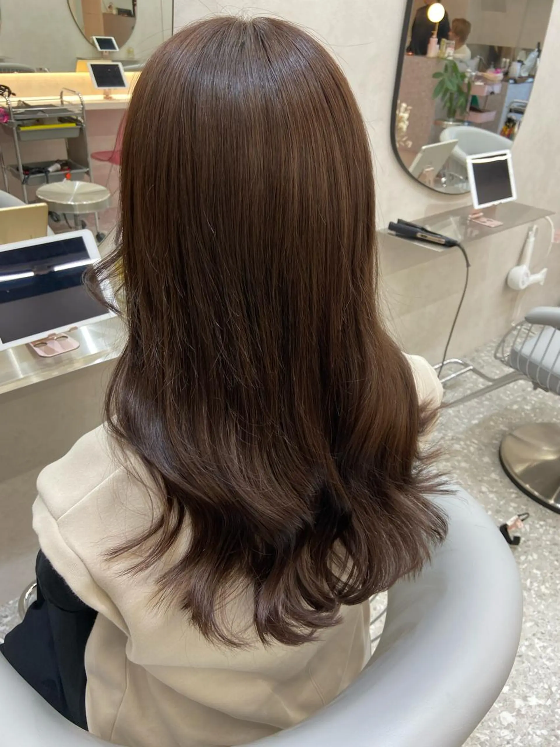 ロング カラー シールエクステ ブリーチ ブラウンカラー ケアカラー ダブルカラー 新宿/韓国ヘア 中明度カラー/かやのヘアスタイル