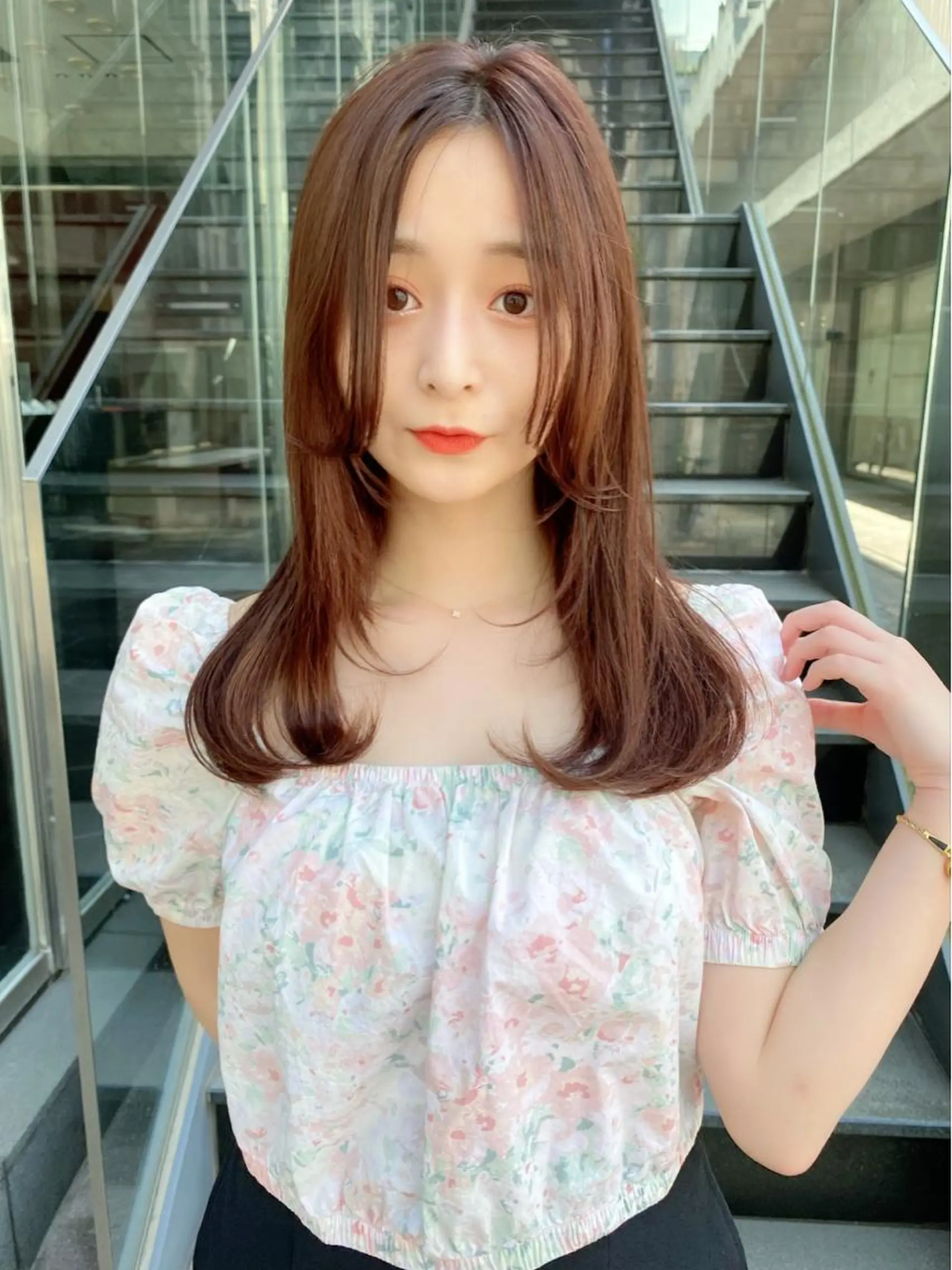 ミディアム カラー カット トリートメント 三浦 望のヘアスタイル