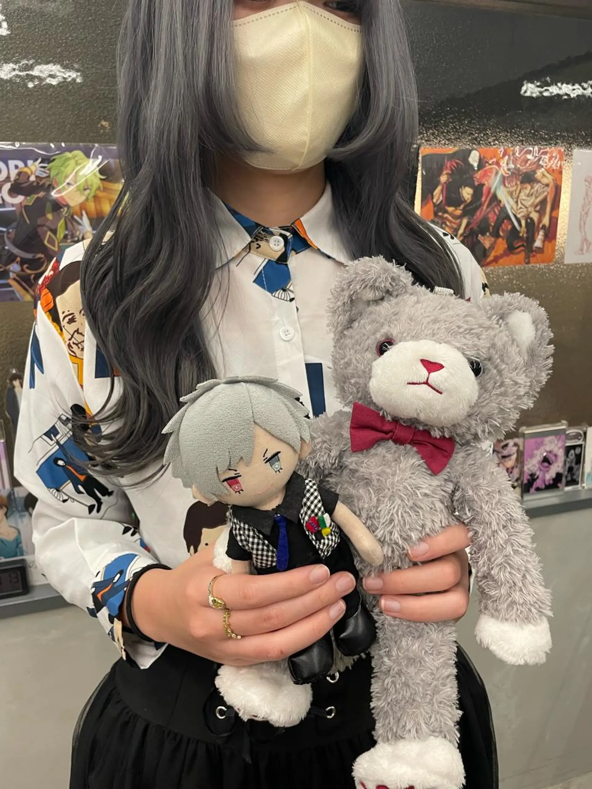 ロング カラー ブリーチ ケアブリーチ ダブルカラー インナーカラー/推し アニメカラー/ウルフのヘアスタイル