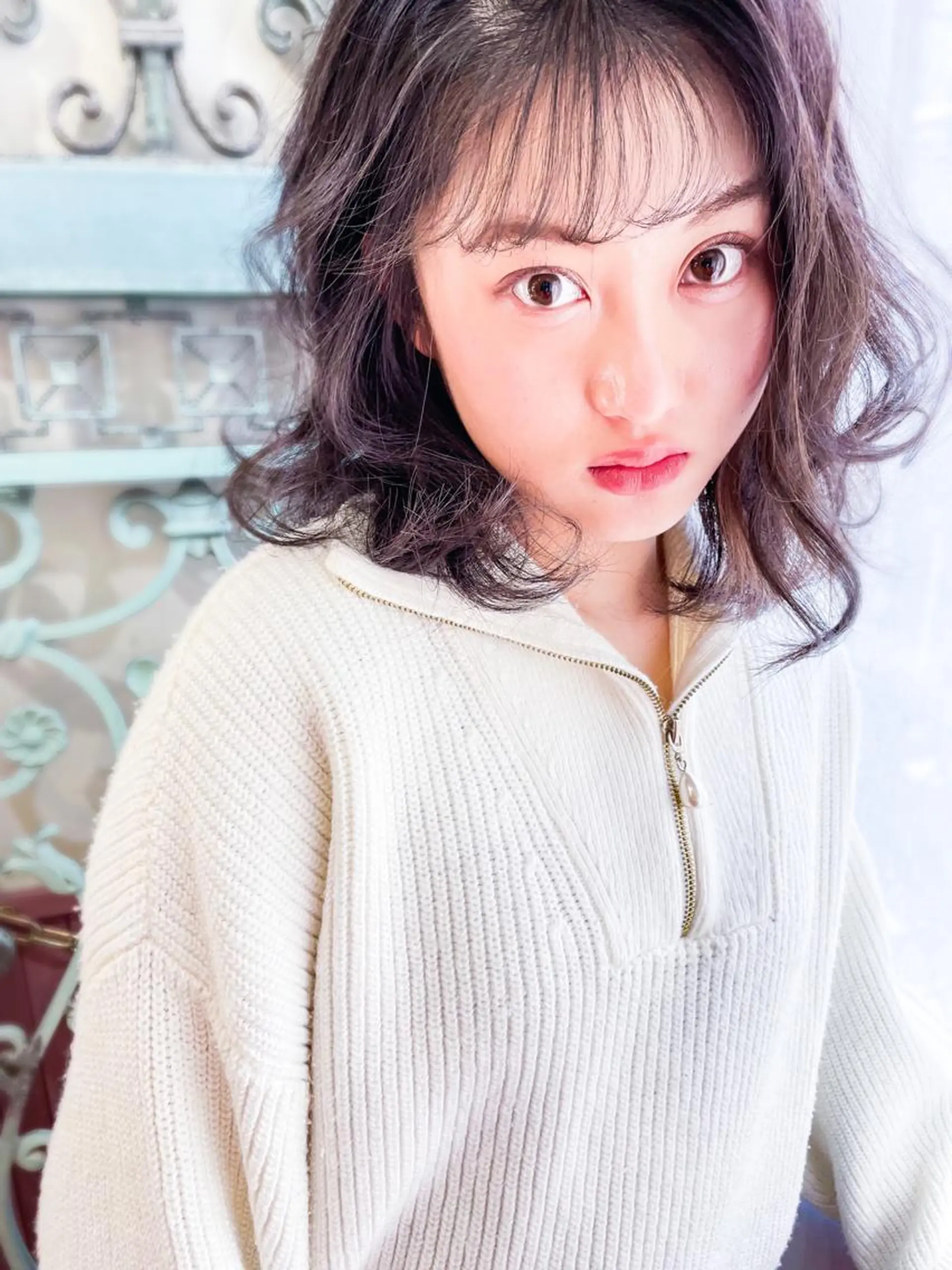 ミディアム カラー パーマ ヘアアレンジ メンズ ヘアセット 表参道Lise おおいしおりのヘアスタイル