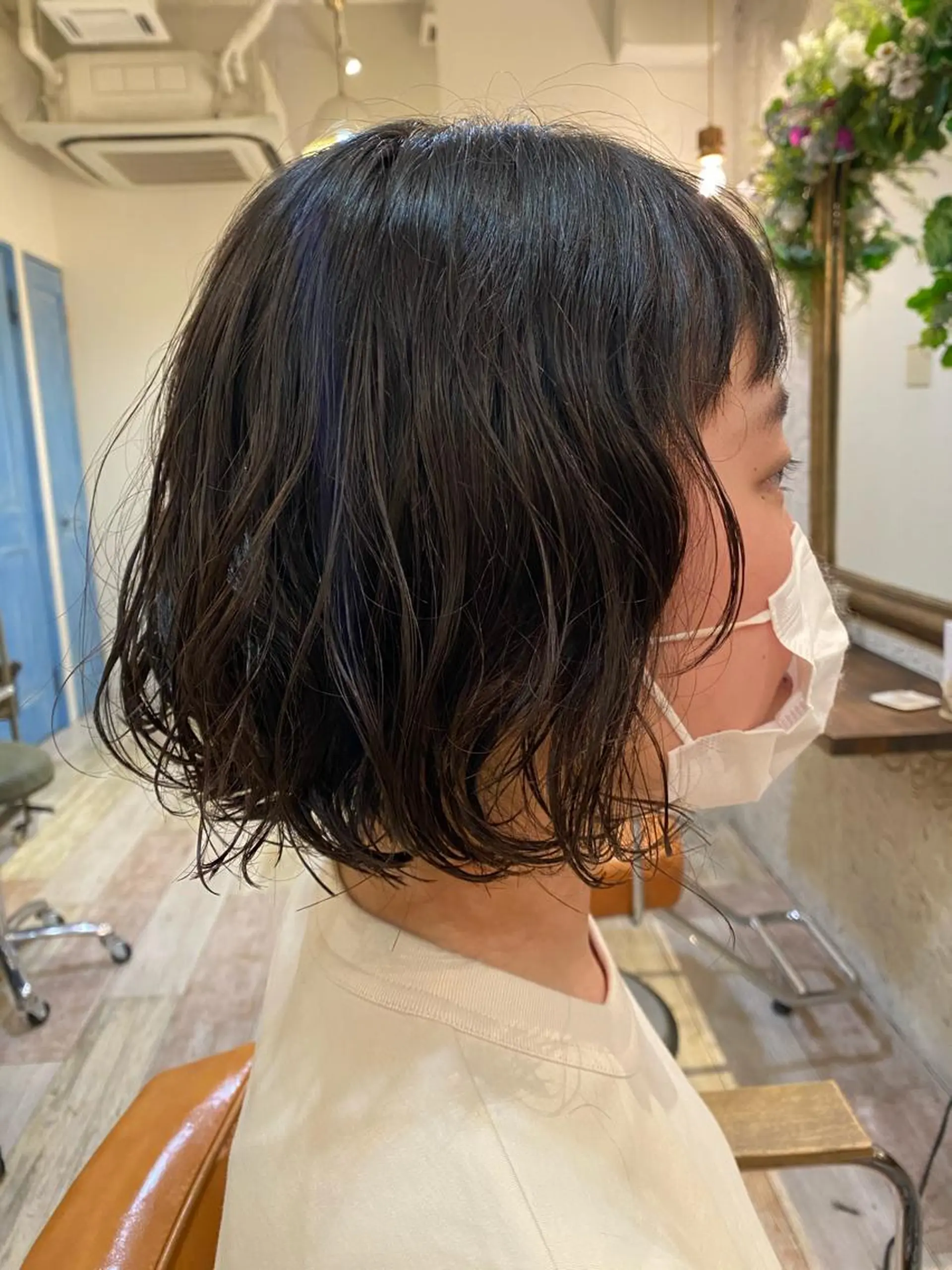 ミディアム ミディアムパーマ よこもり あいのヘアスタイル