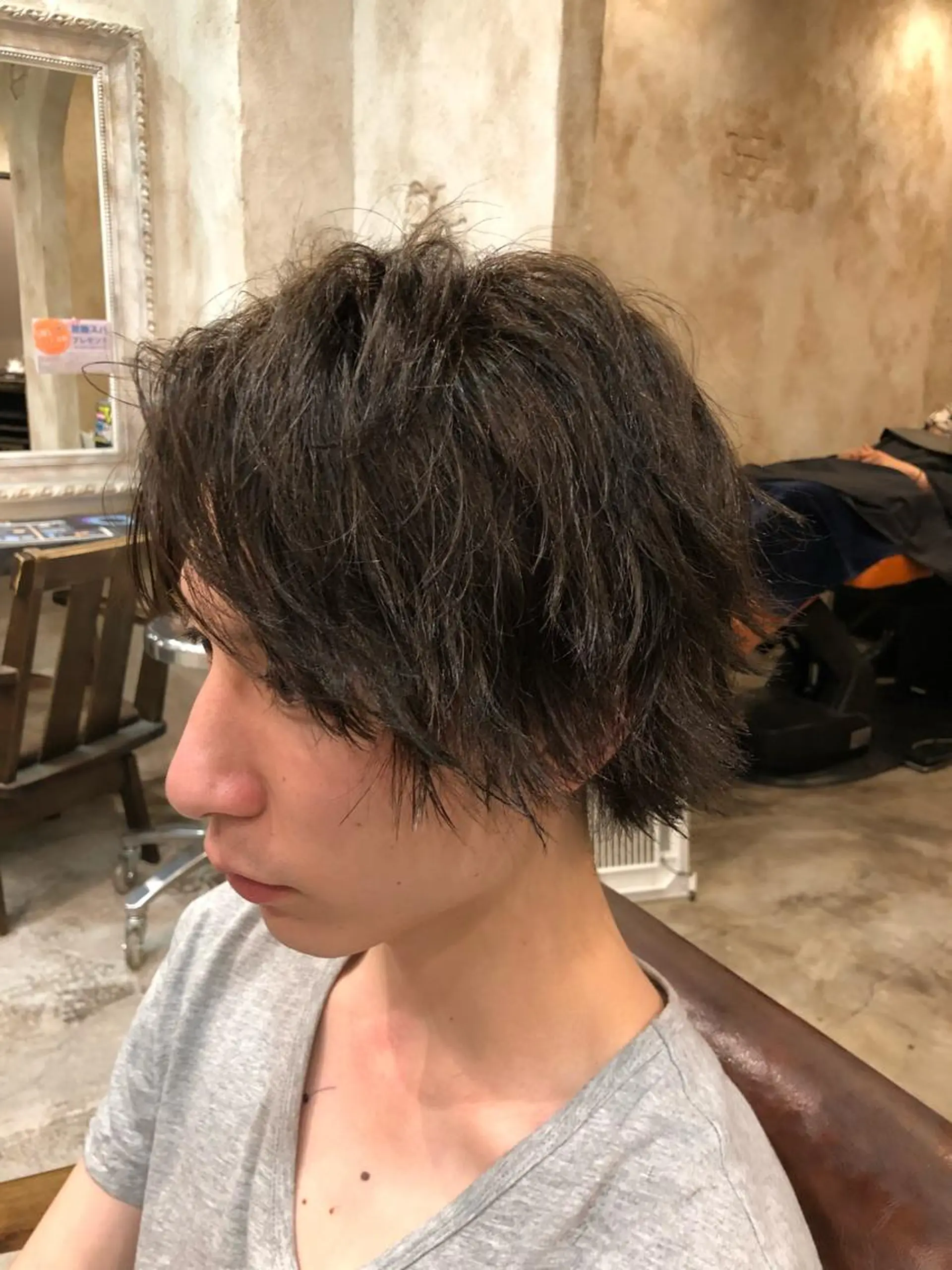 ミディアム カラー パーマ メンズ カット ヘアカラー パーマ 💈大人の渋髪💈 店長　大橋侑弥のヘアスタイル