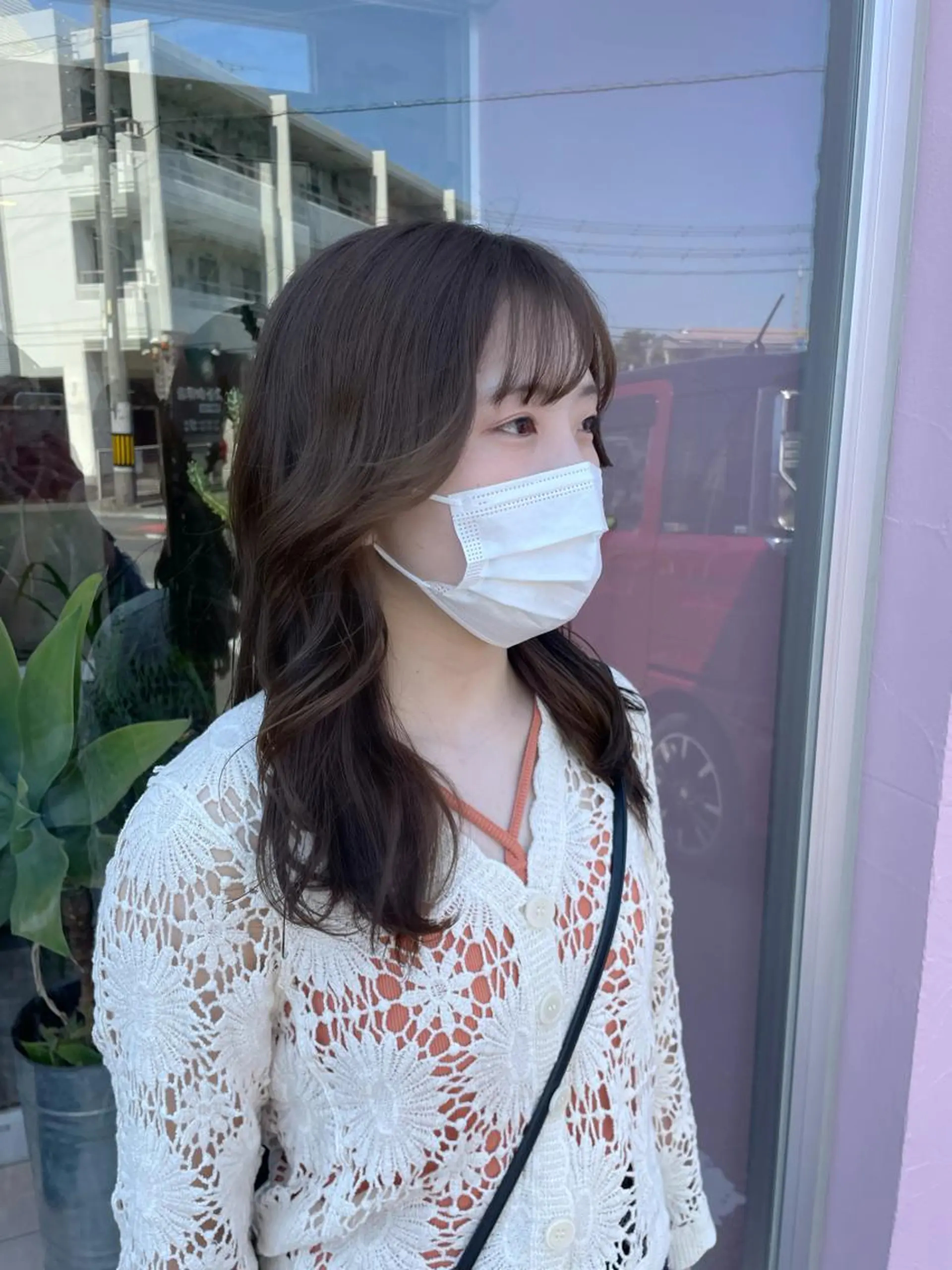 ミディアム カット ヘアカラー トリートメント ひなた 艶カラー/渋谷のヘアスタイル