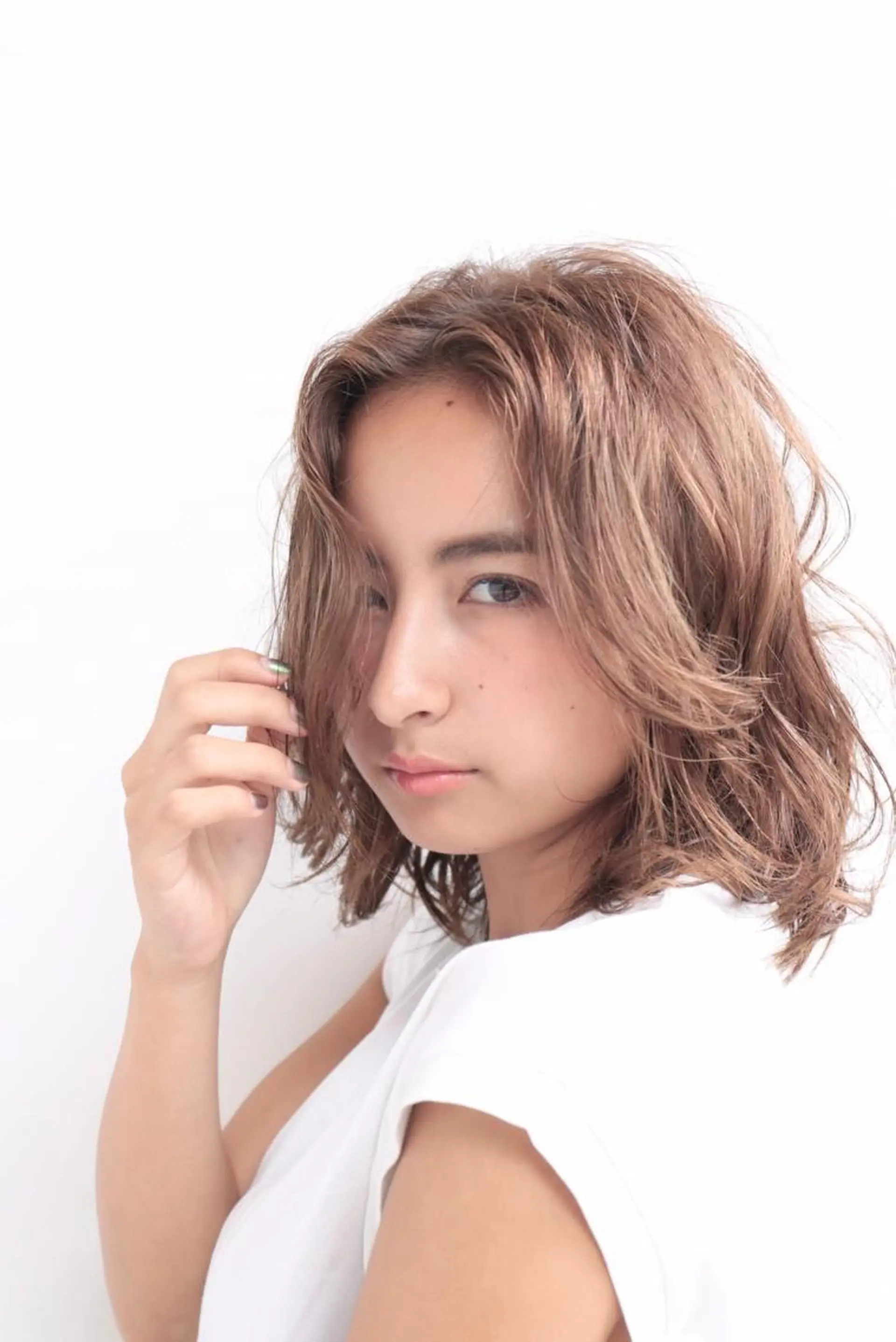 ミディアム カラー パーマ 山下 直人のヘアスタイル