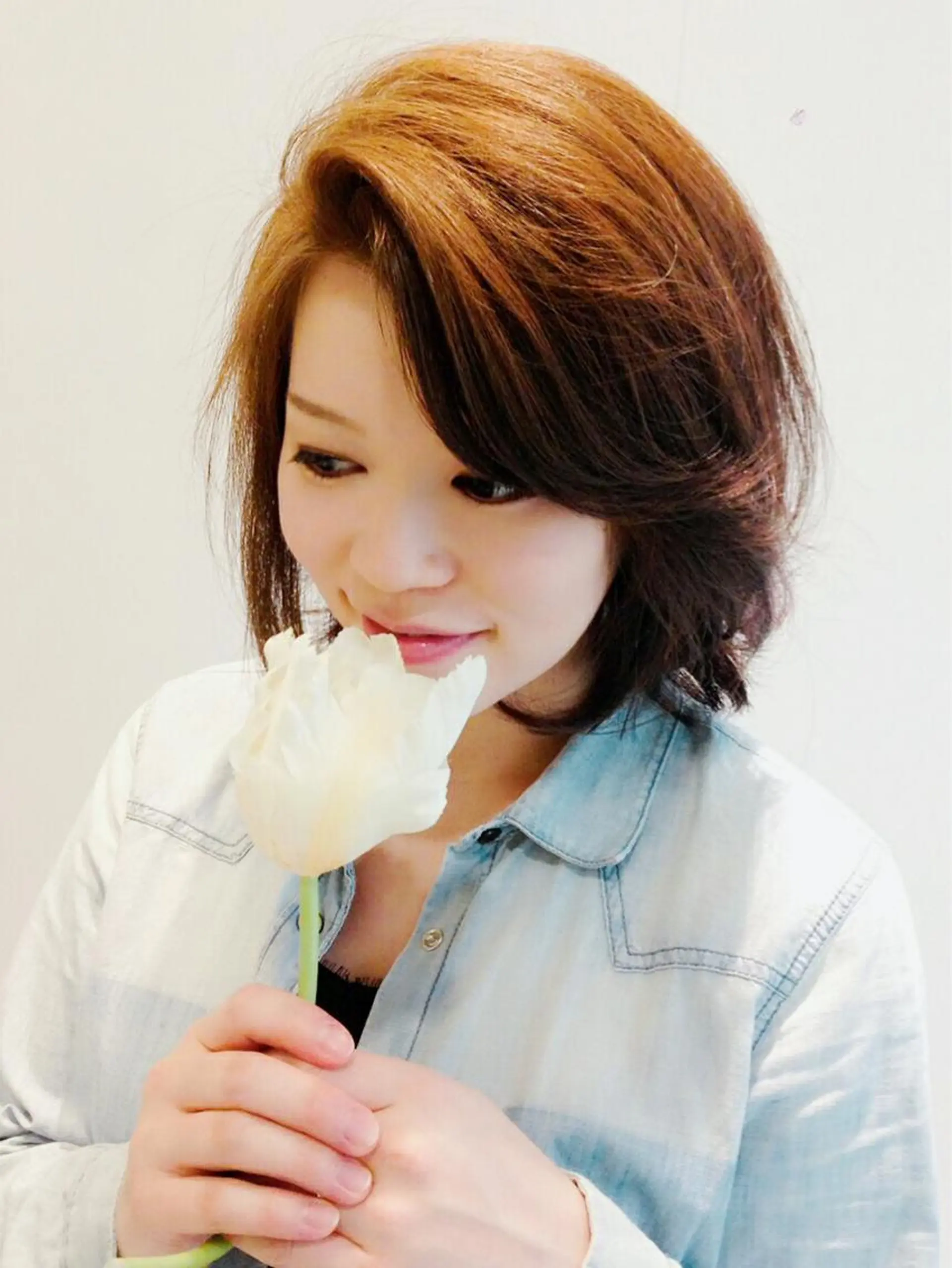 ミディアム カラー パーマ ボブ タンバルモリ 田中 奈布のヘアスタイル