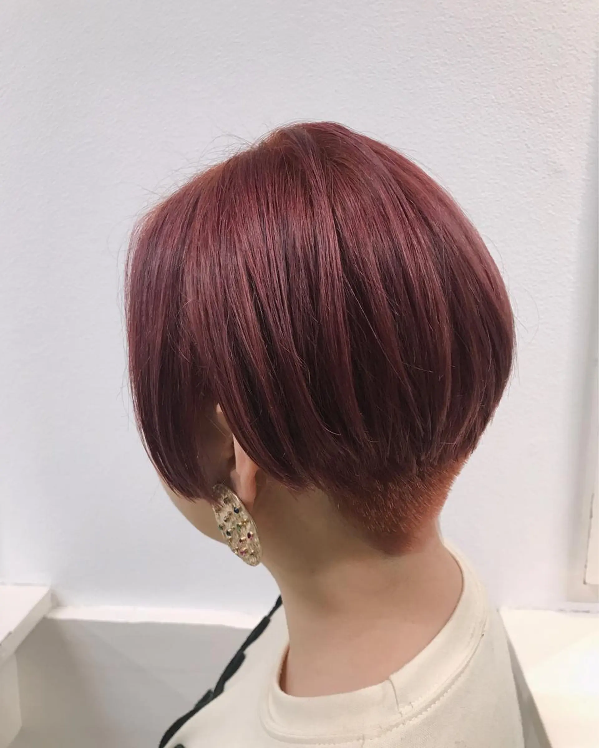 ショート カラー ヘアアレンジ レッドカラー ショートヘア ヘアカラー トリートメント GiseL天神カラー 髪質改善/ブリーチのヘアスタイル