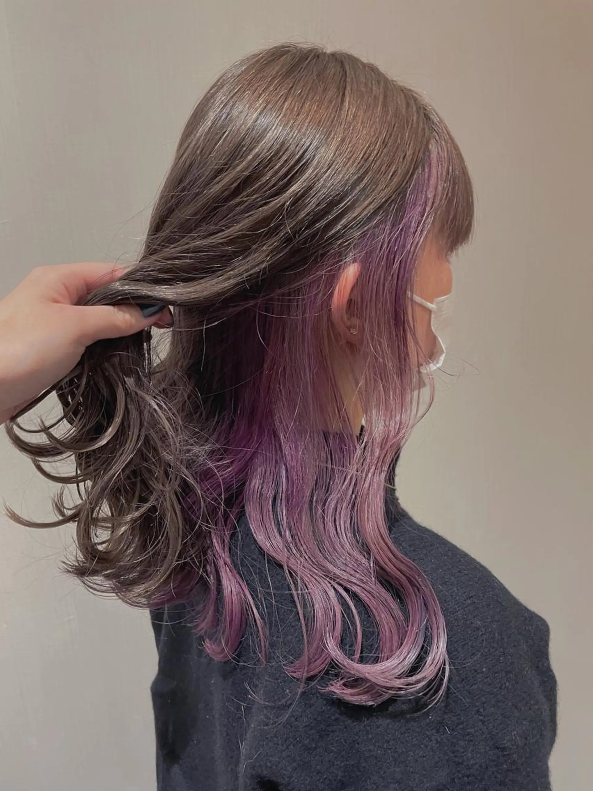 セミロング カラー ミストバング ベージュカラー ブリーチ 透明感カラー  フェイスフレーミング ナチュラル🧡可愛い MINAMIのヘアスタイル