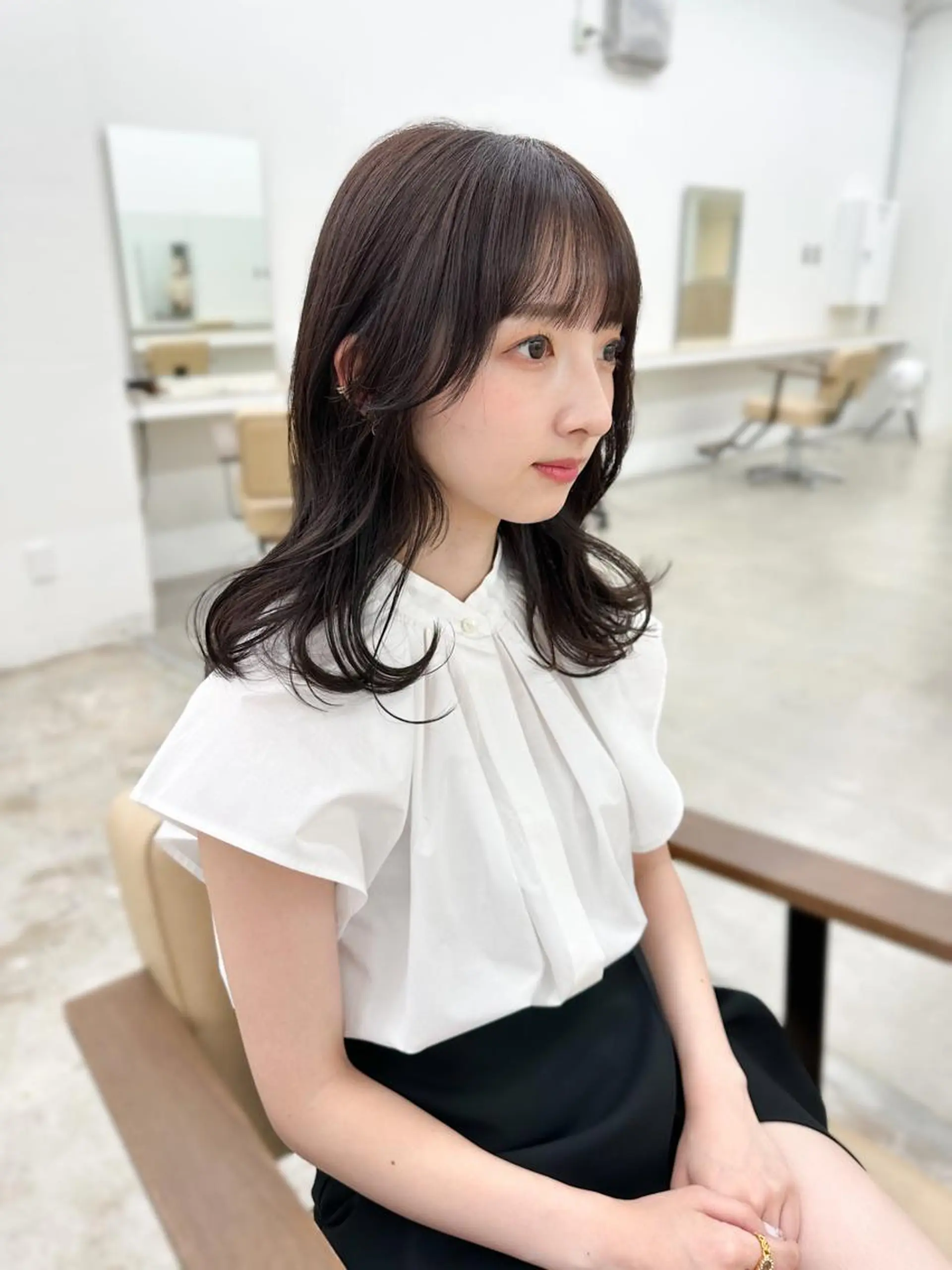 ミディアム カラー 透明感カラー ヘアカラー トリートメント 🌼透明感艶カラー オリーブ🌼河村咲のヘアスタイル