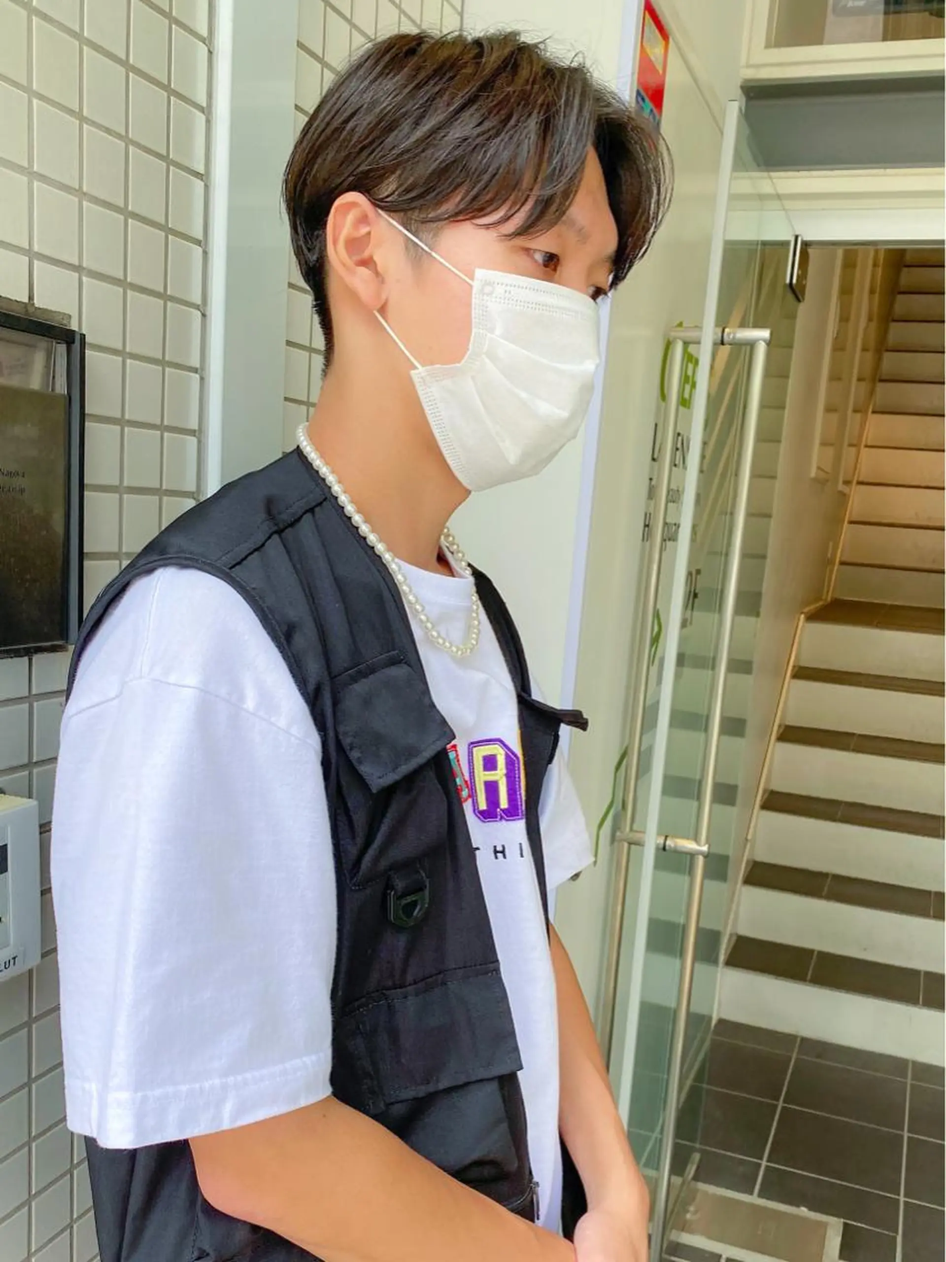 ショート パーマ メンズ センターパート カルマパーマ メンズパーマ カット パーマ 栄/矢場町 三井太朗のヘアスタイル