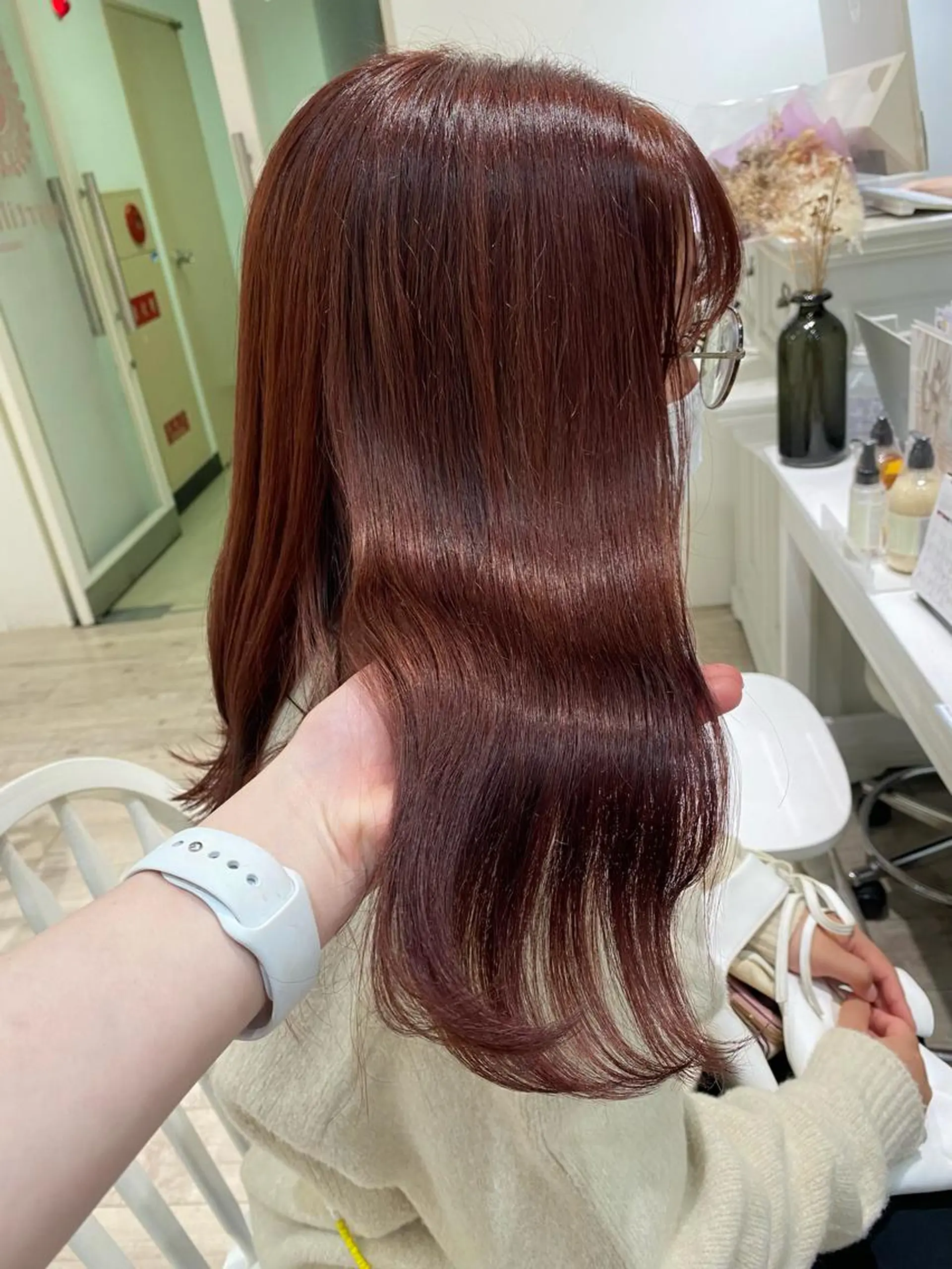 ロング カラー ブリーチ ブリーチなしカラー トリートメント ヘアカラー トリートメント Eliss 堀江所属・暖色カラー🎀 門内 梨真のヘアスタイル