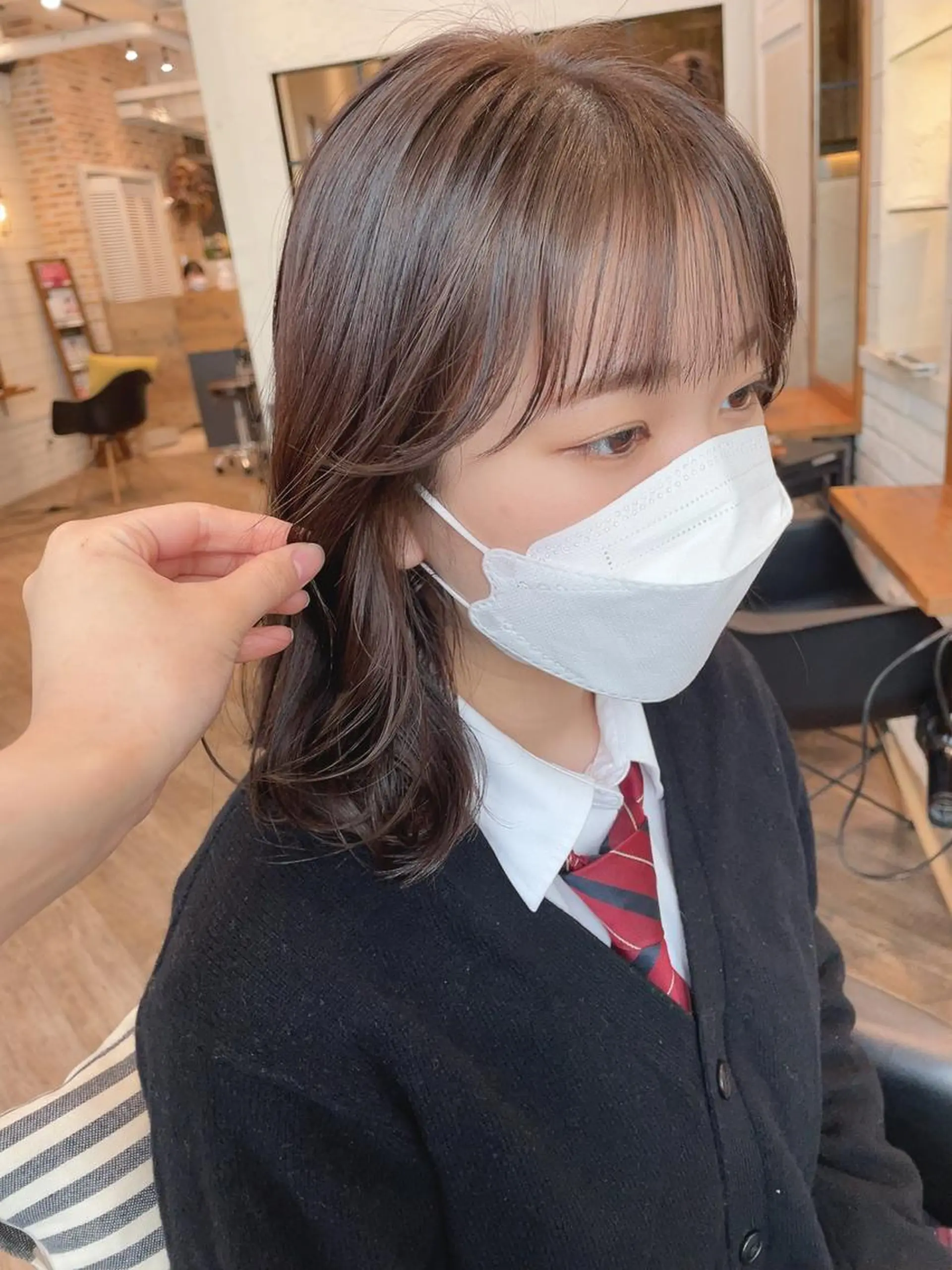 ミディアム 韓国風ヘア カット ヘアカラー トリートメント ヘッドスパ ヘアセット Hair Salon BOTTOMS所属・✨透明感ケアカラー✨ 長野ゆきなのヘアスタイル