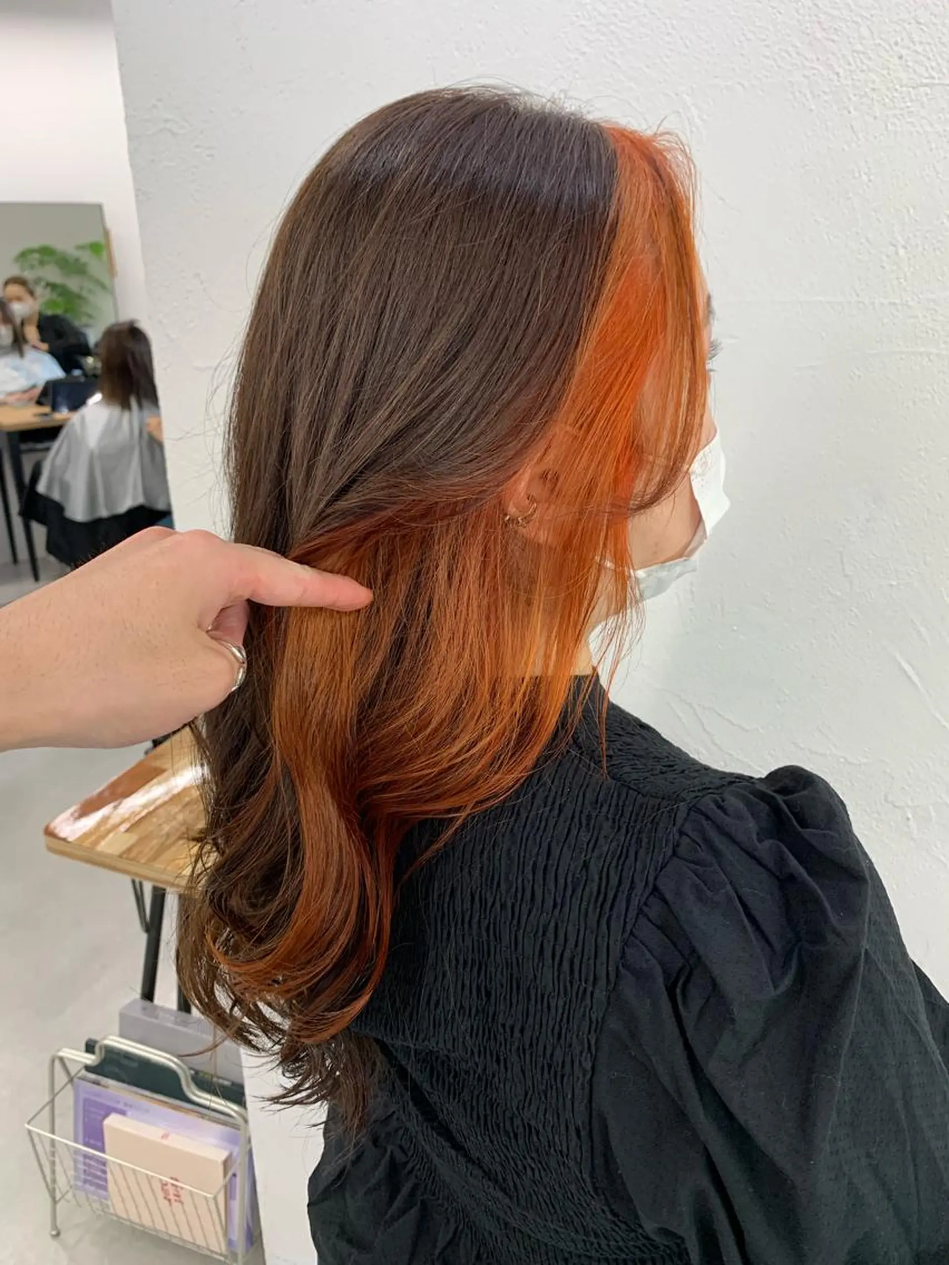 ロング カラー ミストバング デザインカラー イヤリングカラー  フェイスフレーミング インナーカラー カット ヘアカラー トリートメント ☀️東京→岡崎☀️ ハイライト青山彪雅のヘアスタイル