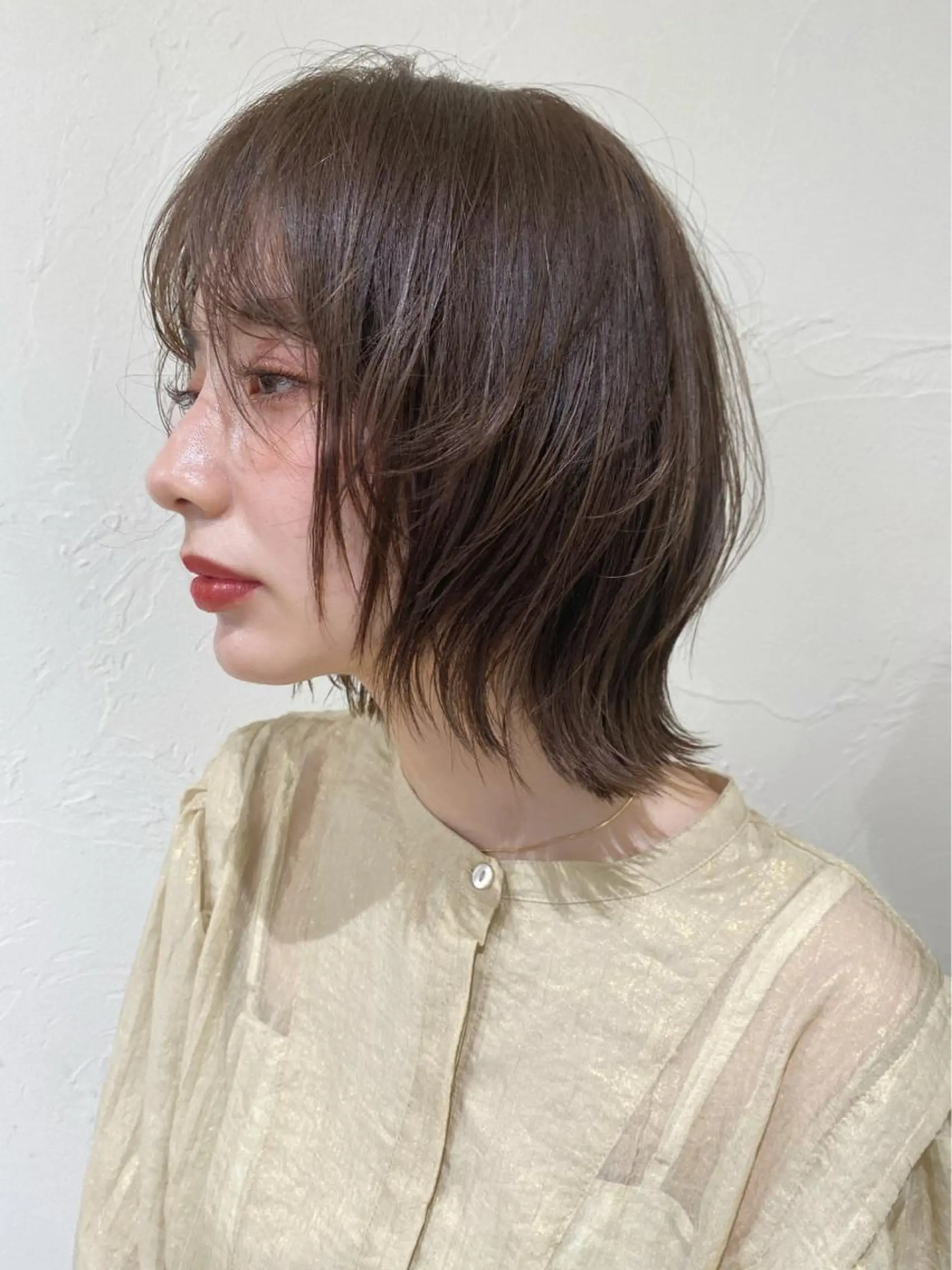 ミディアム カット ヘアカラー トリートメント 向井 涼太朗のヘアスタイル