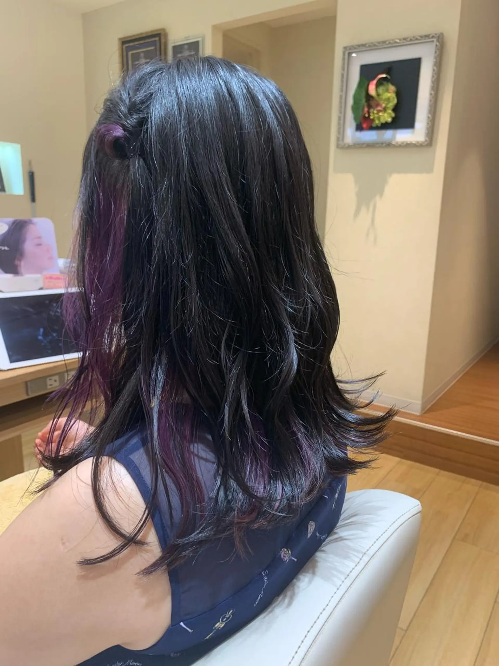 セミロング カラー ヘアカラー 全国1位🥇世界5位 小野田　礼花のヘアスタイル