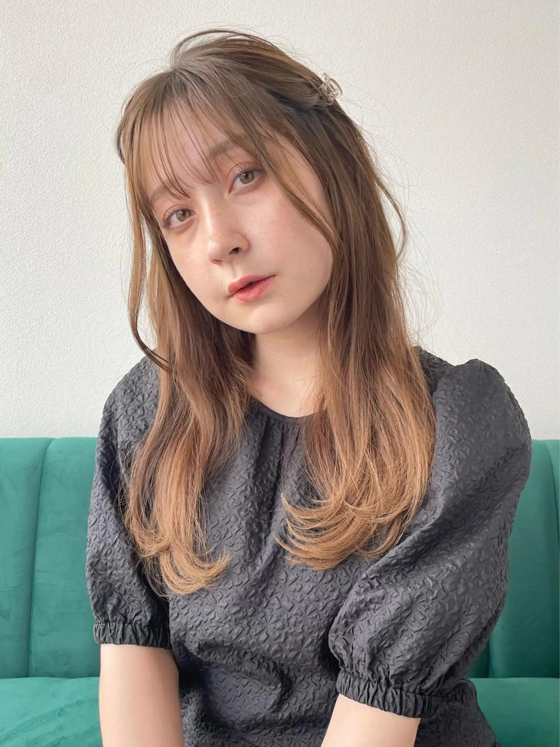 ロング カラー ヘアアレンジ カット ヘアカラー トリートメント kitin  吉祥寺 山岸花のヘアスタイル
