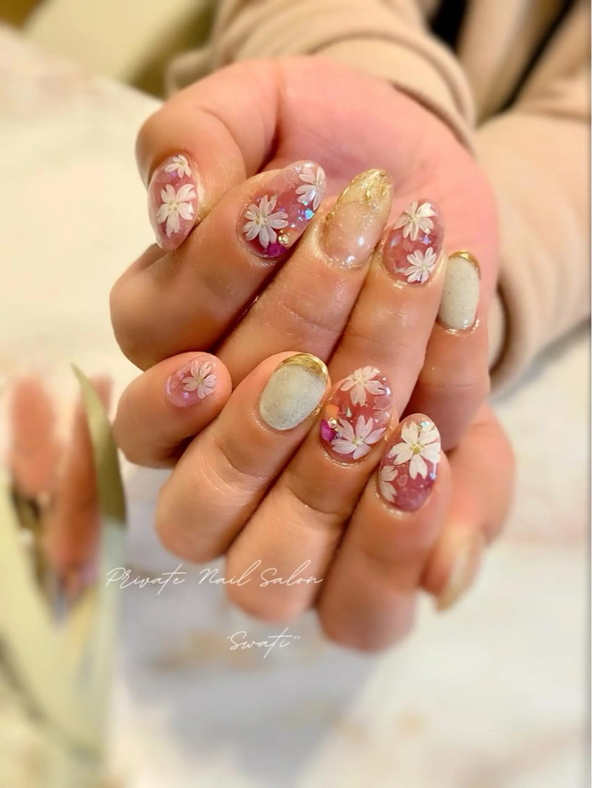 ネイル アートネイル 桜ネイル オフィスネイル 春ネイル 夏ネイル yuko （ネイリスト）のネイルデザイン