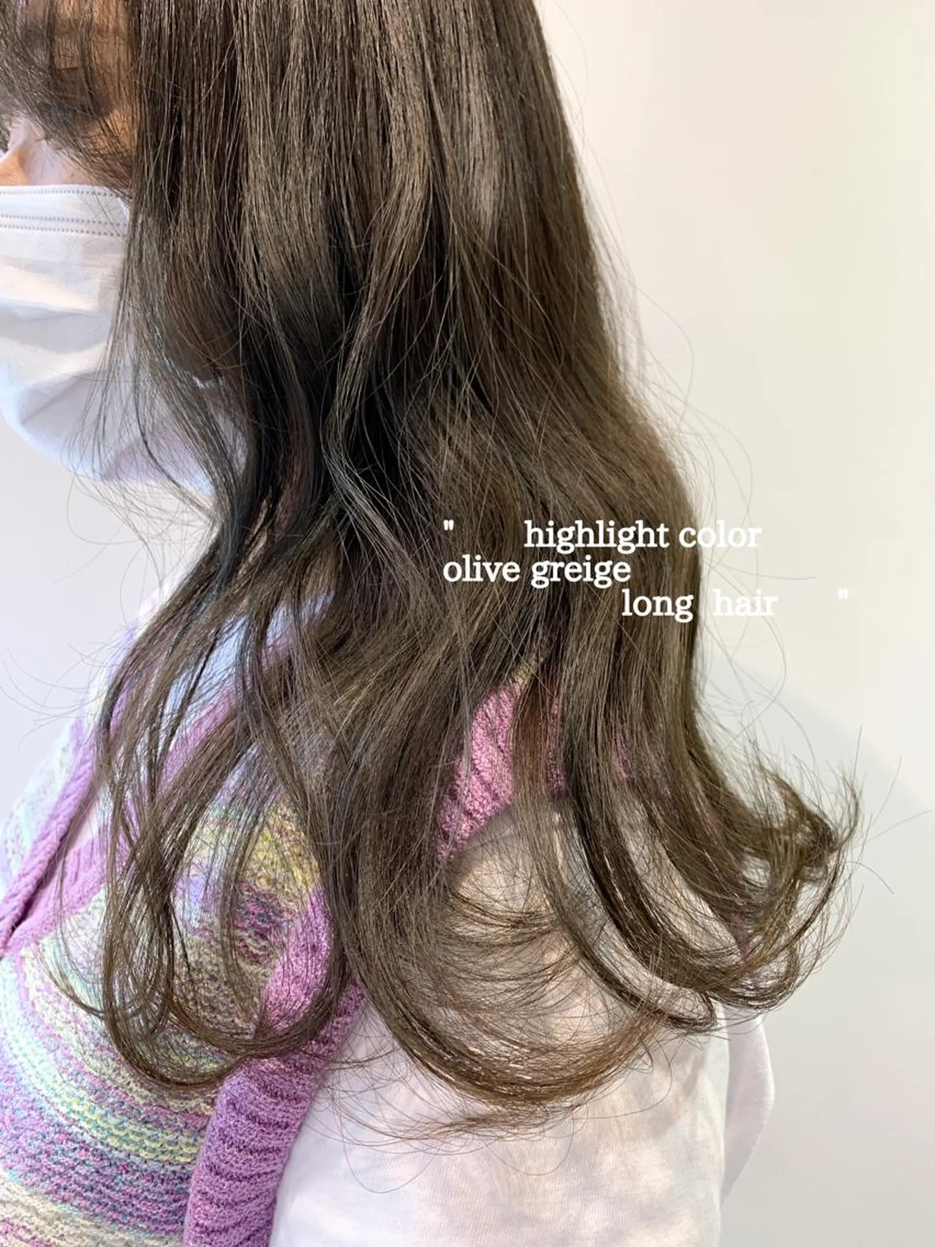 セミロング カラー ハイライトカラー オリーブカラー ハイライト ブリーチなしカラー 🌿‬脇黒丸 彩のヘアスタイル