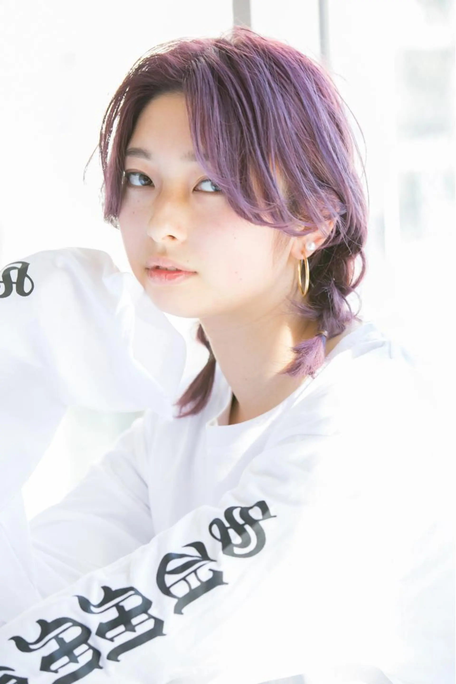 ミディアム カラー ブリーチ ケアブリーチ パープルカラー カット ヘアカラー トリートメント Le'a渋谷所属・インナーエクステ渋谷 🦋KAJIのヘアスタイル