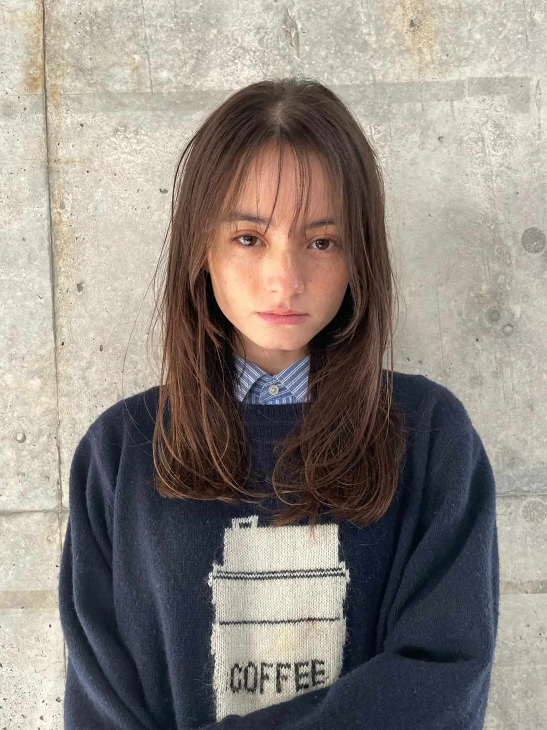 セミロング 斎藤祐樹 /レイヤー/パーマのヘアスタイル