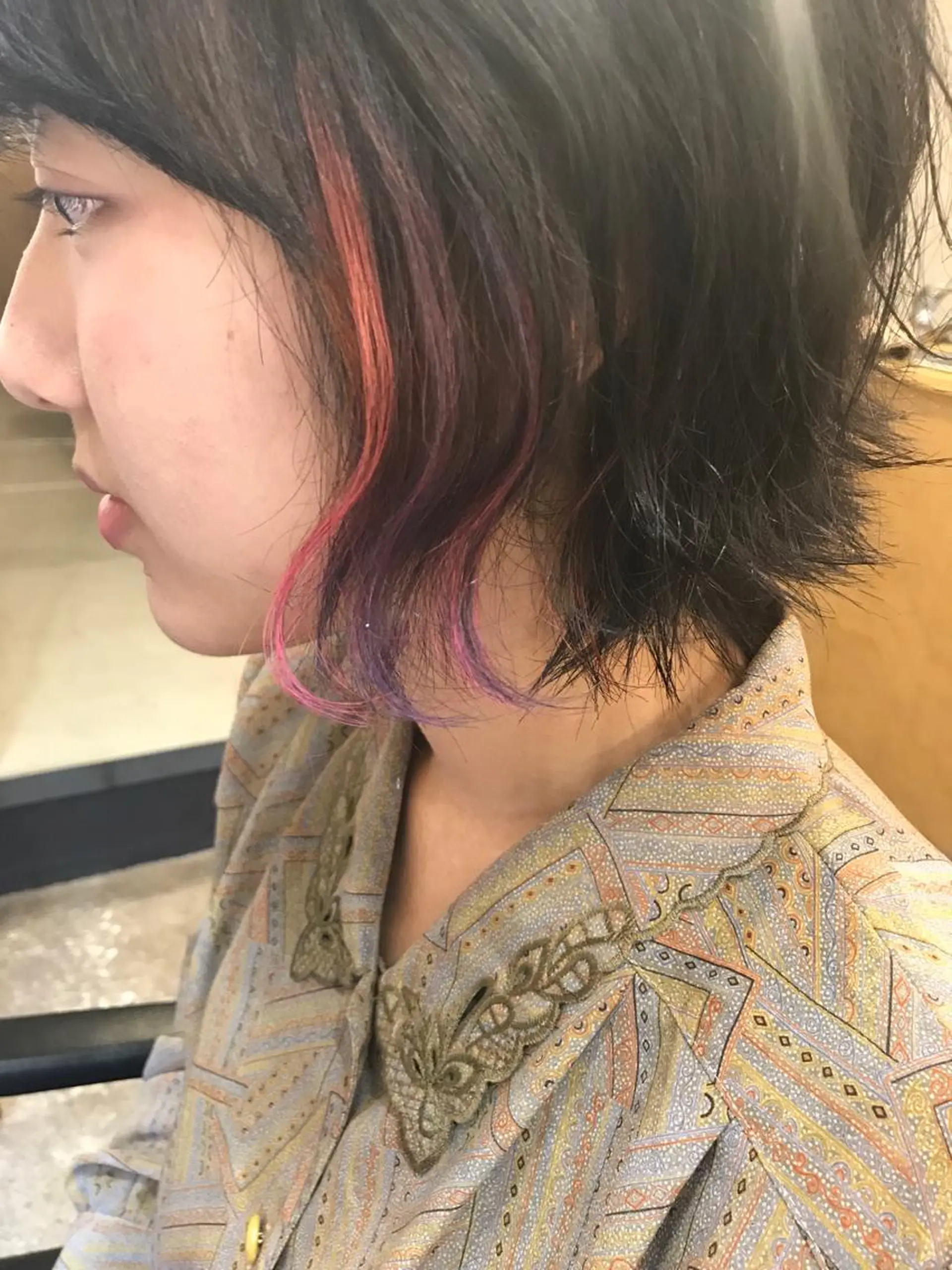 ショート カラー インナーカラー オレンジ ピンクカラー パープルカラー ショートヘア ショートカット🍃 岡元瑞貴のヘアスタイル