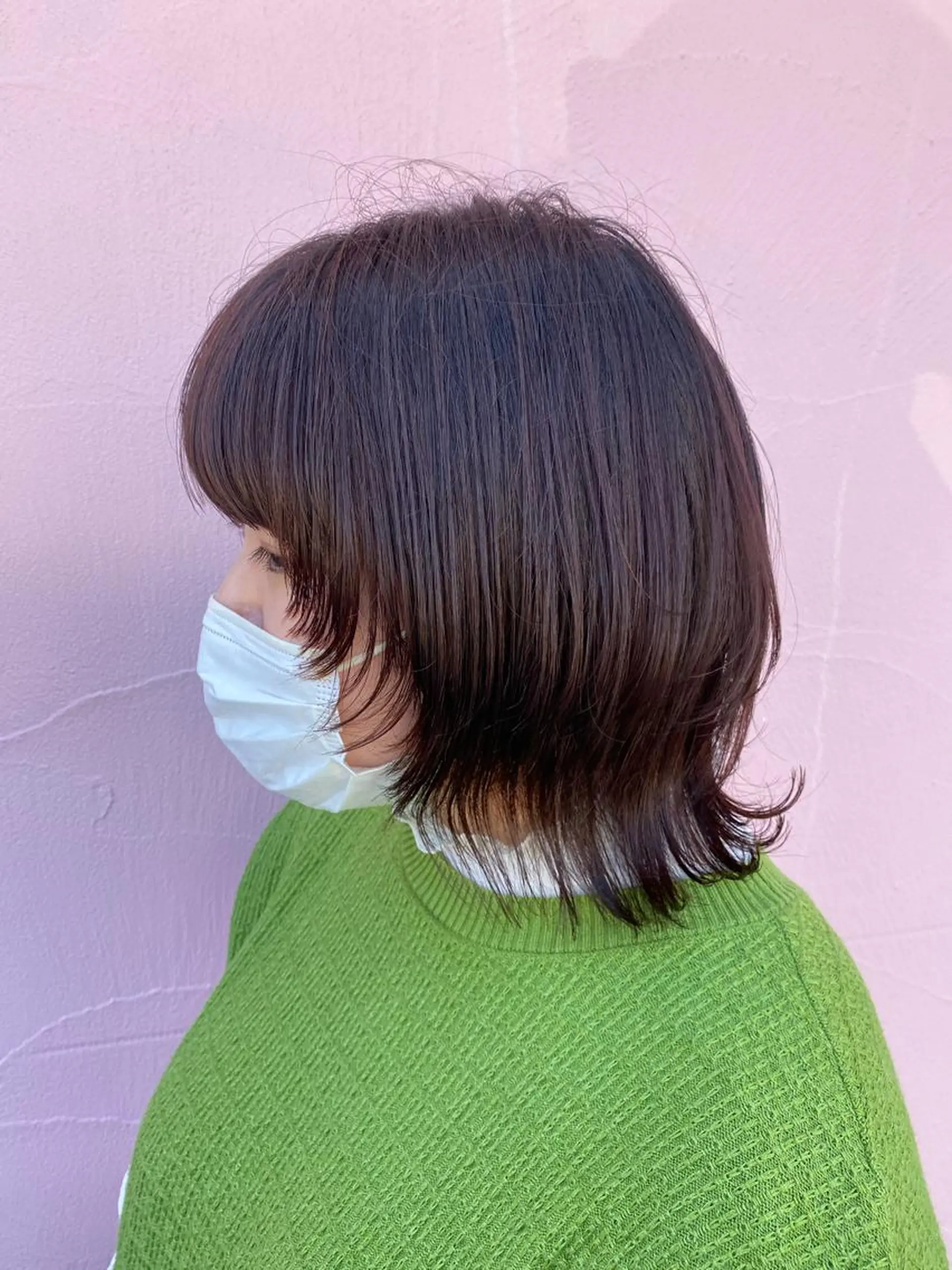 ミディアム カラー 顔周りカット ウルフカット ハイトーン迷子さん 歓迎🤍こころのヘアスタイル