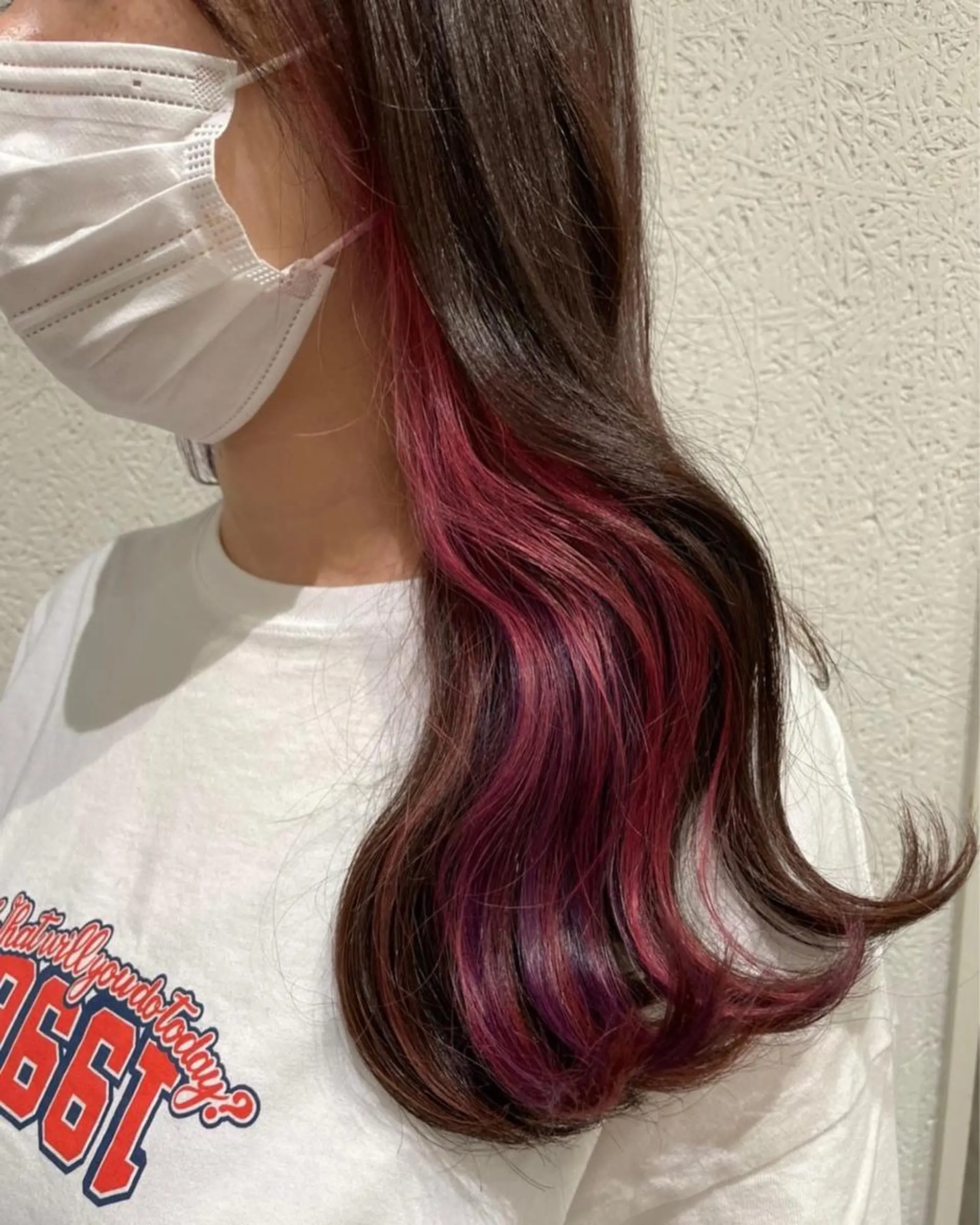 セミロング カラー ヘアアレンジ インナーカラー 髪質改善 ツヤ髪カラー✴︎髙井のヘアスタイル