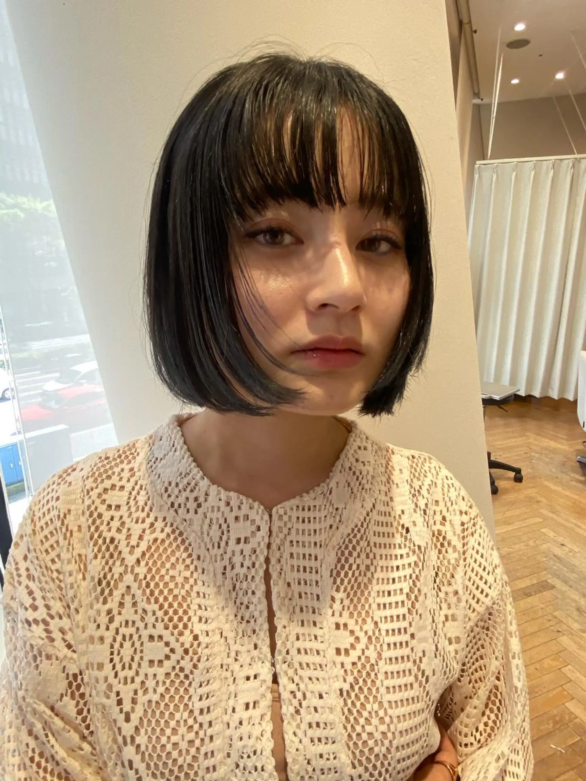 ショート カラー ブルーカラー ネイビーカラー ボブ 増井 彩乃のヘアスタイル