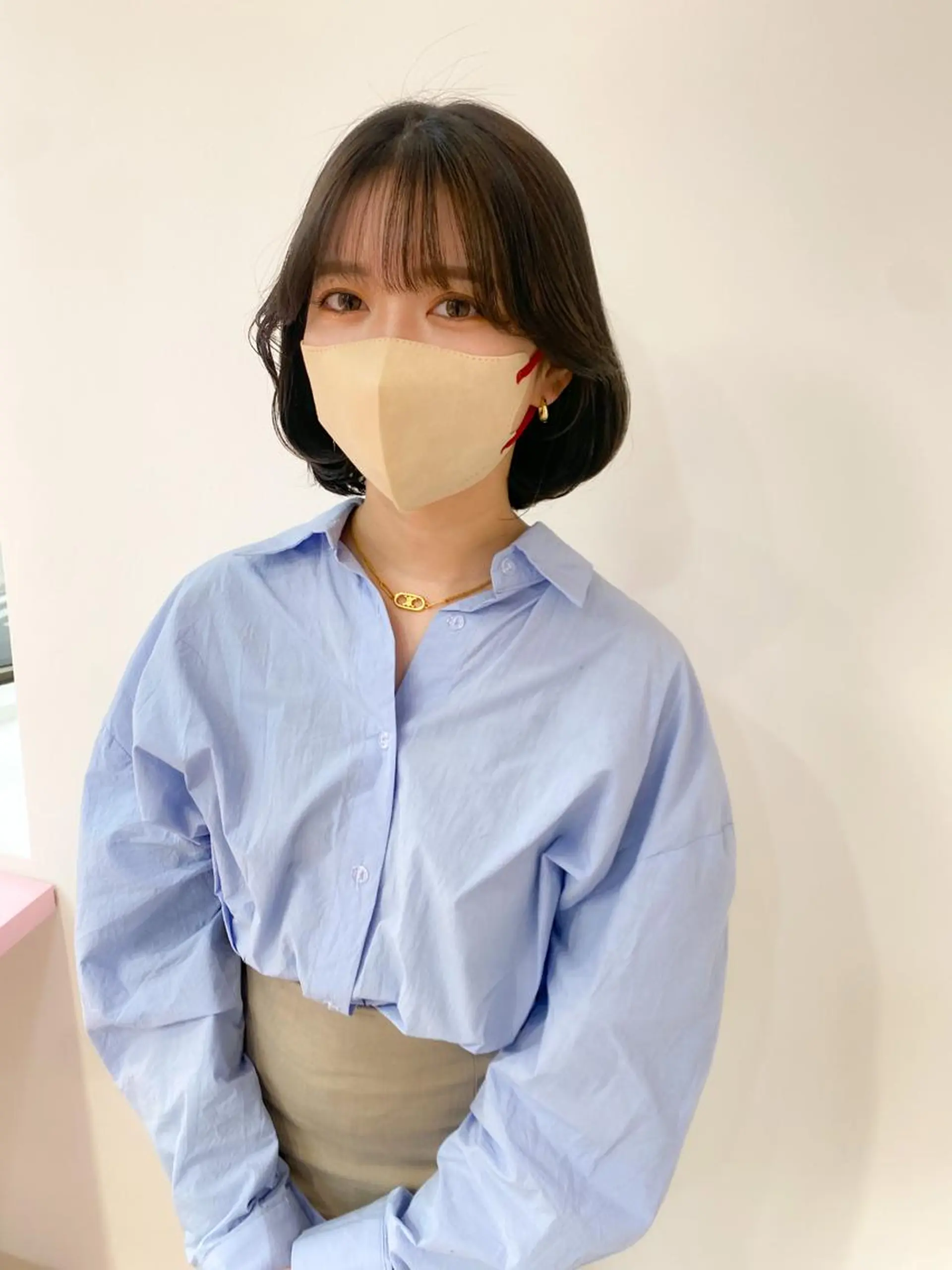 ミディアム カット ヘアカラー 髪質改善韓国レイヤー SHIORI🦋のヘアスタイル