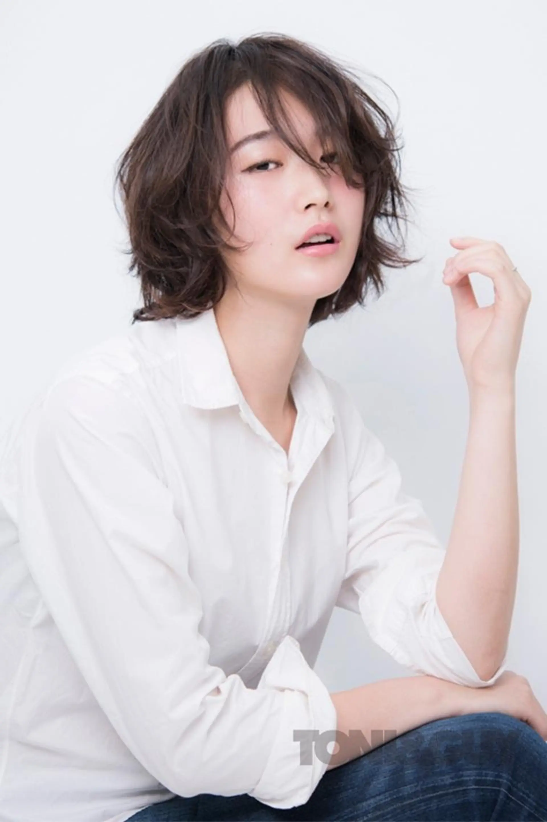 ミディアム パーマ 橋口 晃典のヘアスタイル