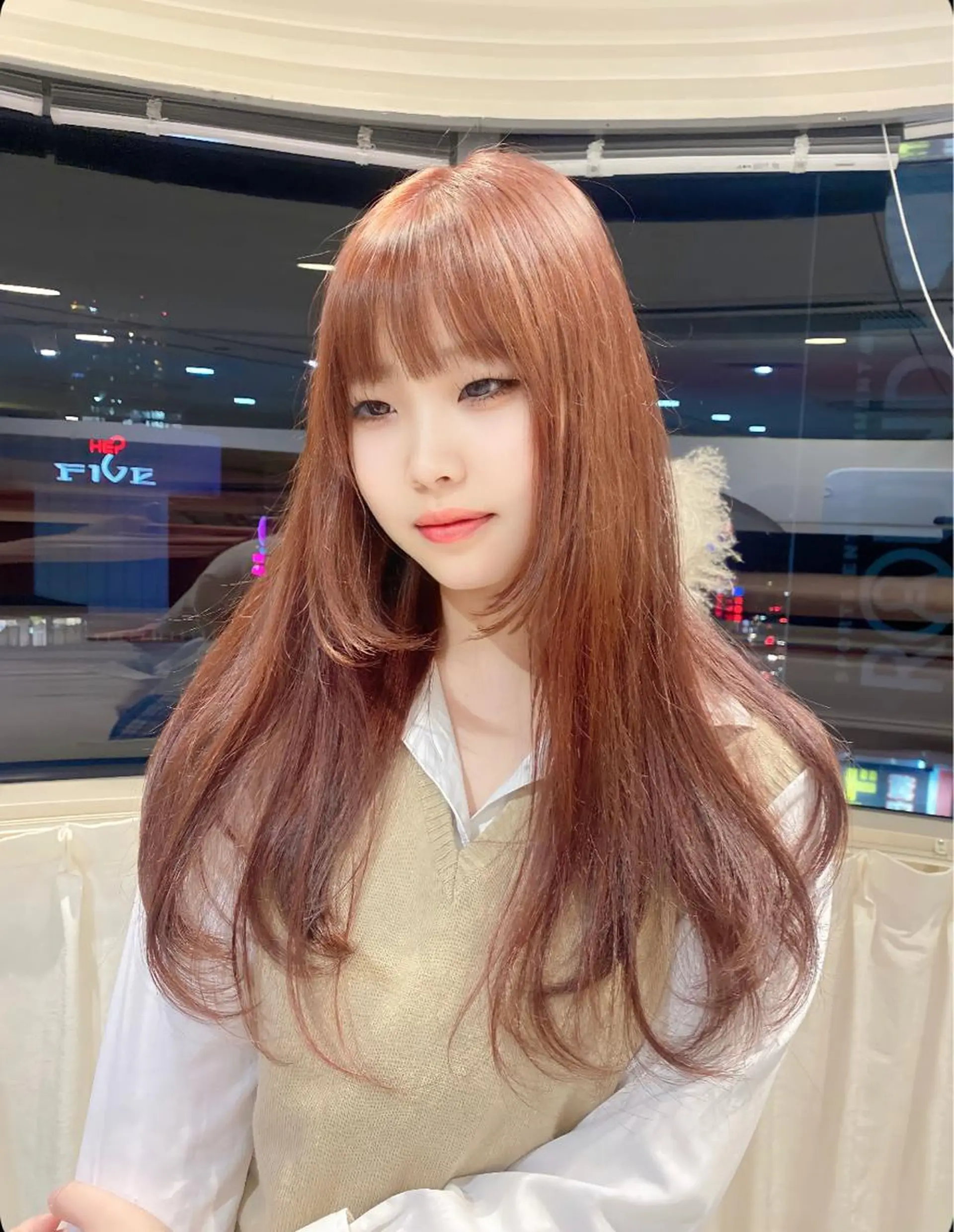 ロング ヘアカラー トリートメント 大阪ヘアカラー ブリーチmarinaのヘアスタイル