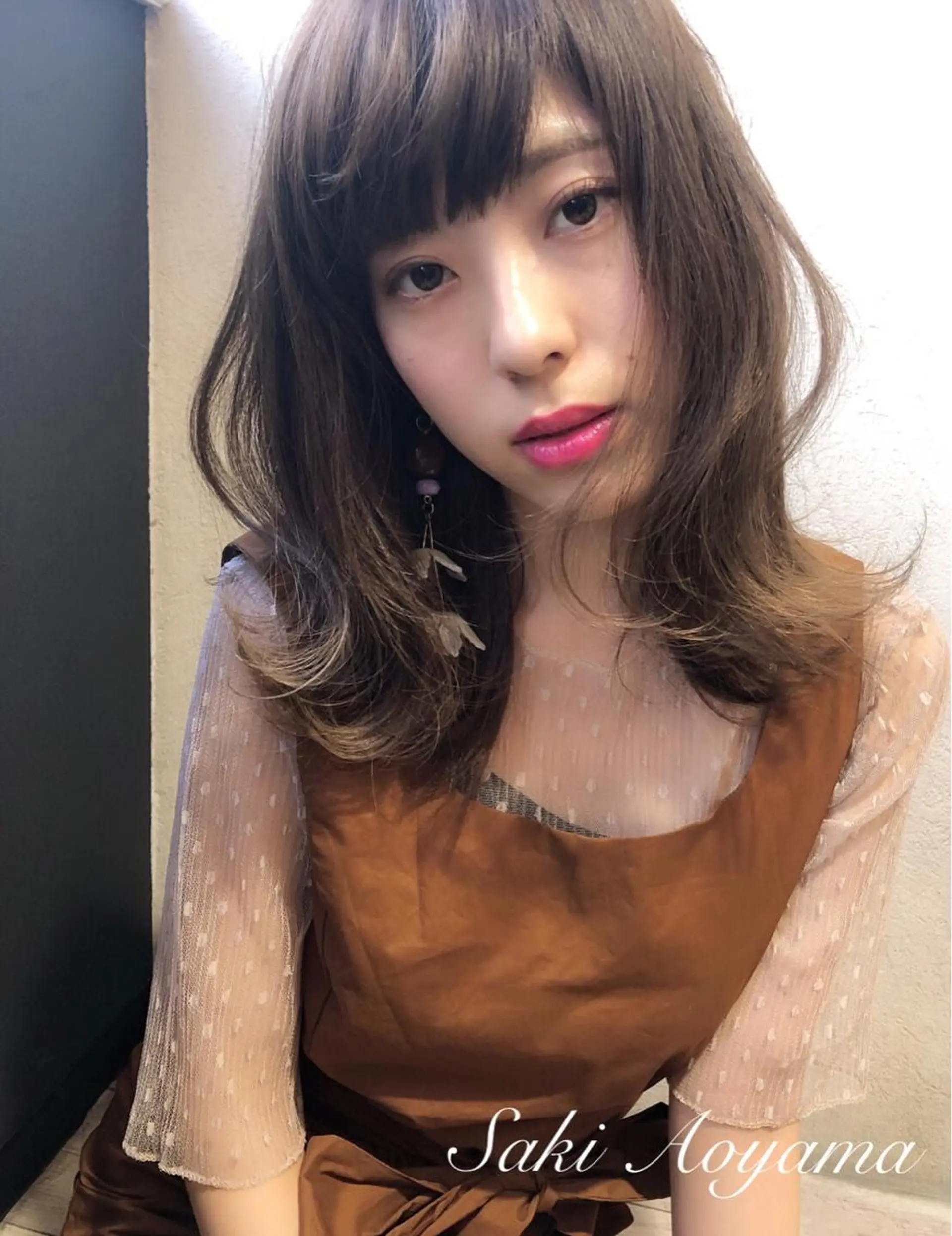 ミディアム カラー ヘアカラー トリートメント 青山 早希🐾のヘアスタイル