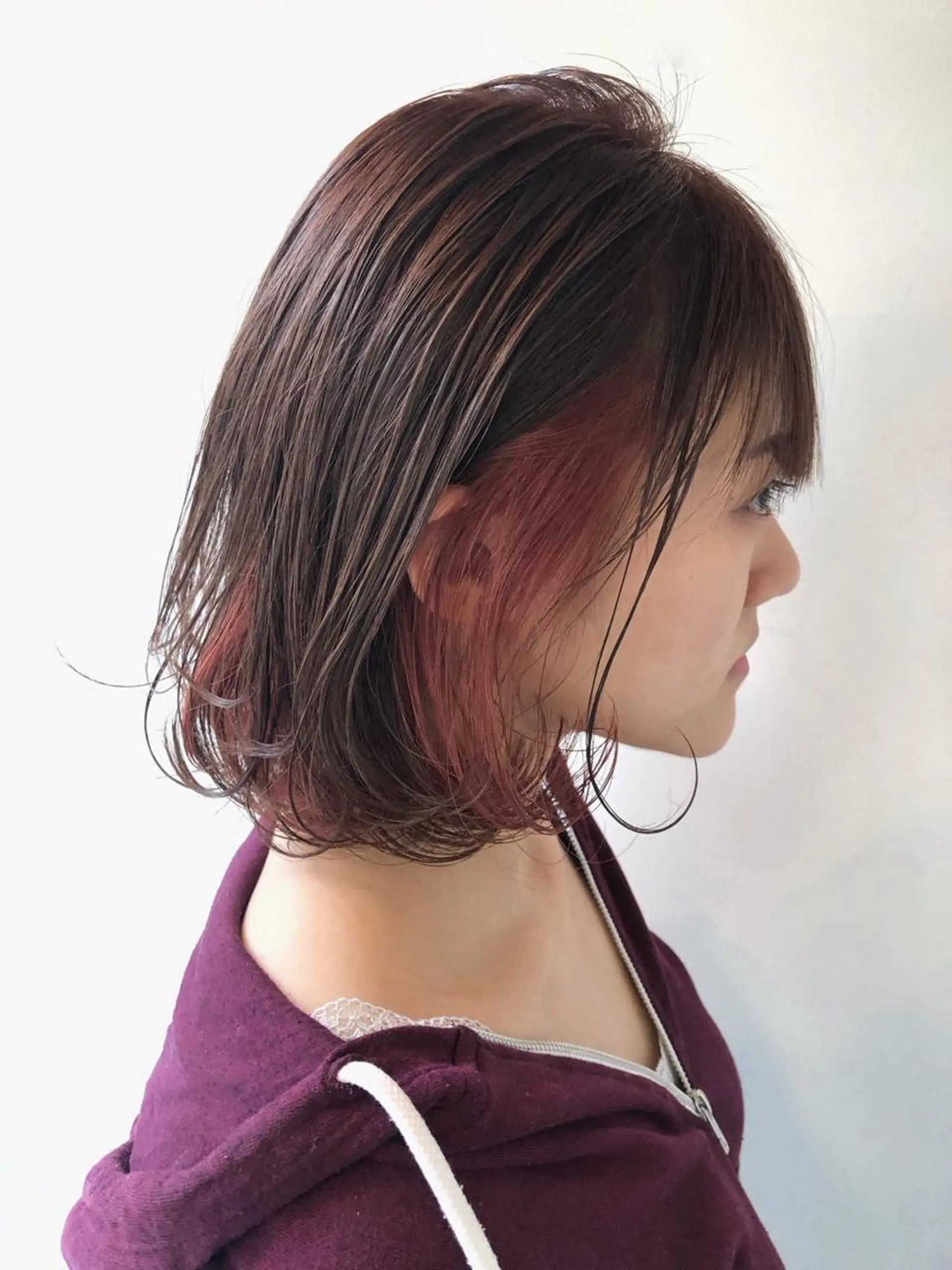 ショート カラー パーマ ヘアアレンジ インナーカラー ラベンダーカラー ラベンダーピンク ピンクカラー Mira by greenのヘアスタイル