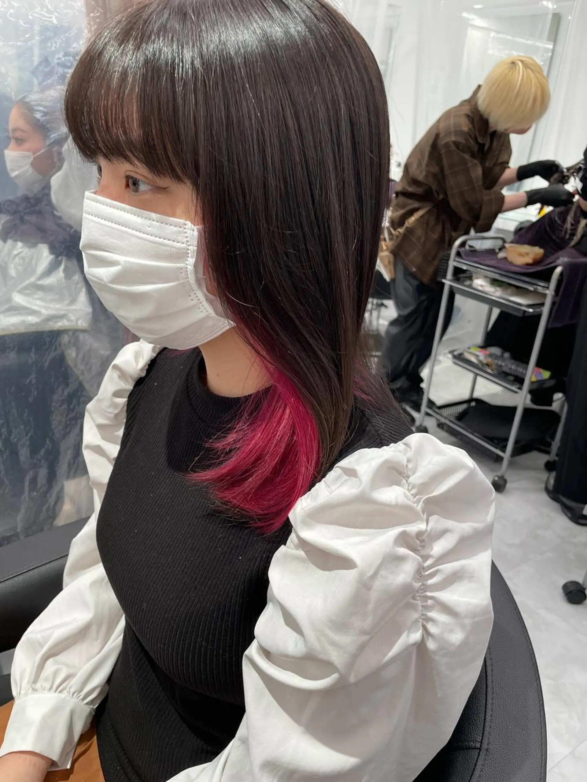 セミロング カラー ヘアアレンジ ネイル マツエク・マツパ ベージュグレージュ 💕しゅーじ💕のヘアスタイル