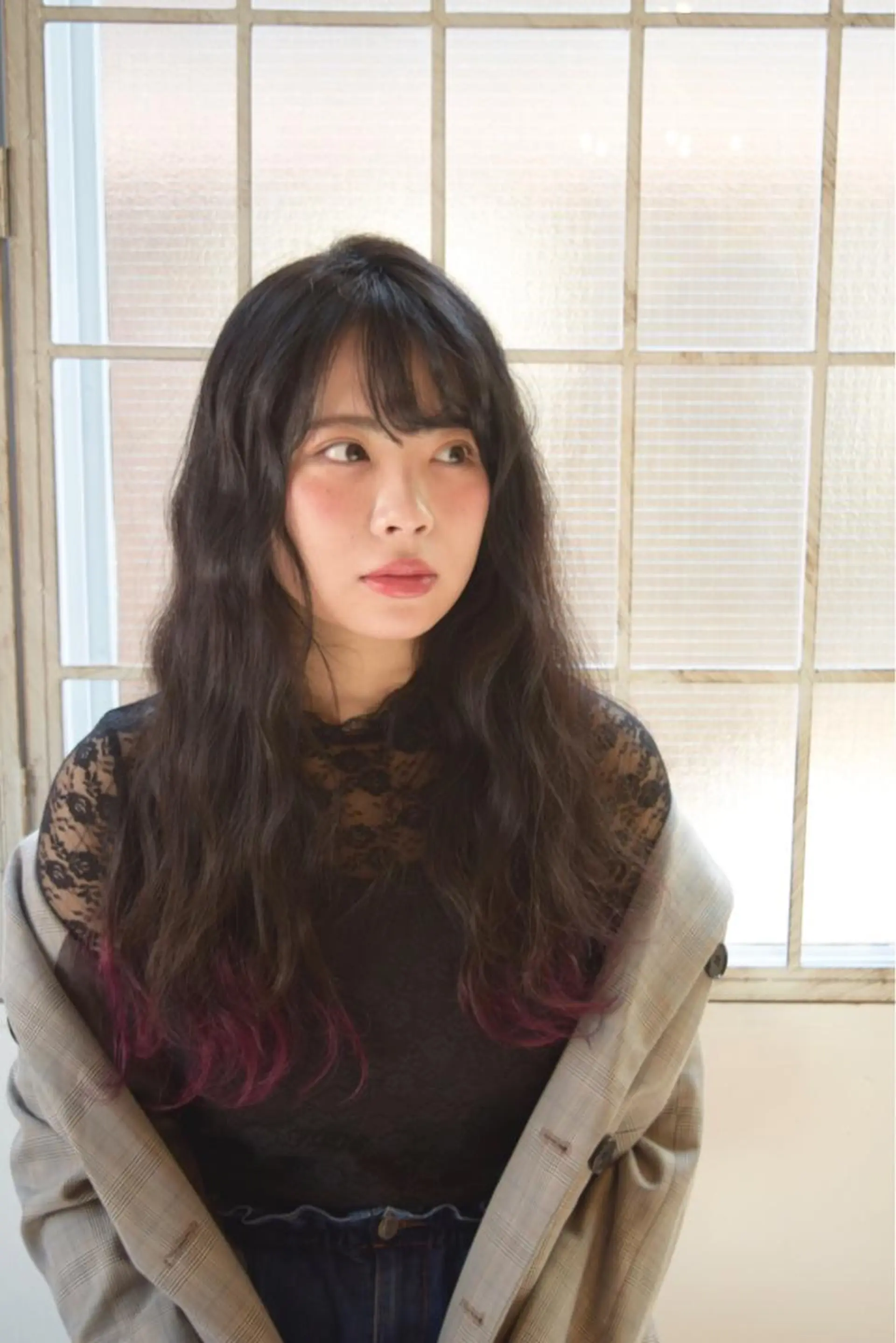 ロング カラー ヘアケア・頭皮ケア デザインカラー/中田のヘアスタイル