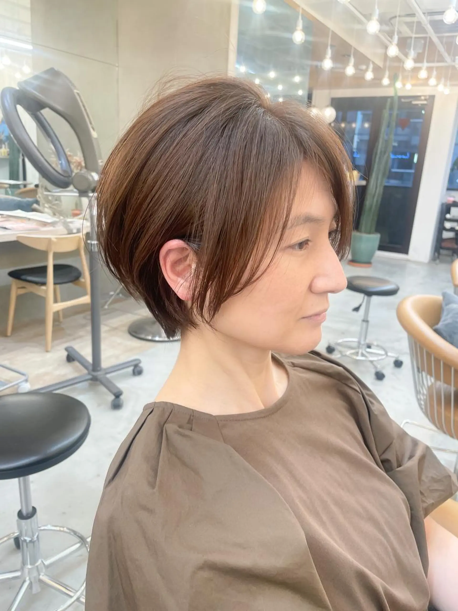 ショート カラー ショートボブ ハンサムショート グレージュ ボブ ショートヘア 横浜/ショート/ パーマ/髪質改善 丹のヘアスタイル