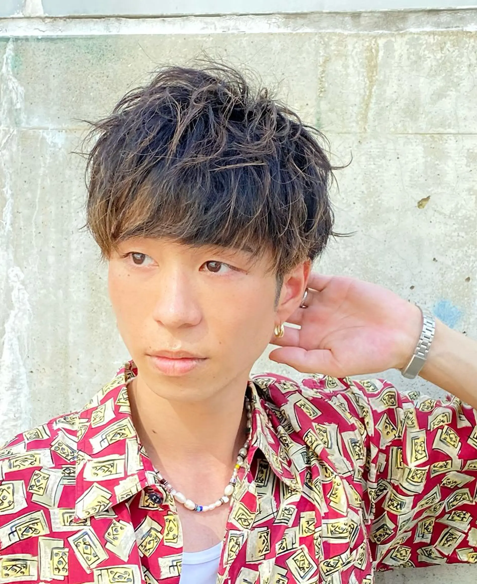 ショート カラー パーマ メンズ MENS  FEEL南森町所属・佐藤 達郎のヘアスタイル