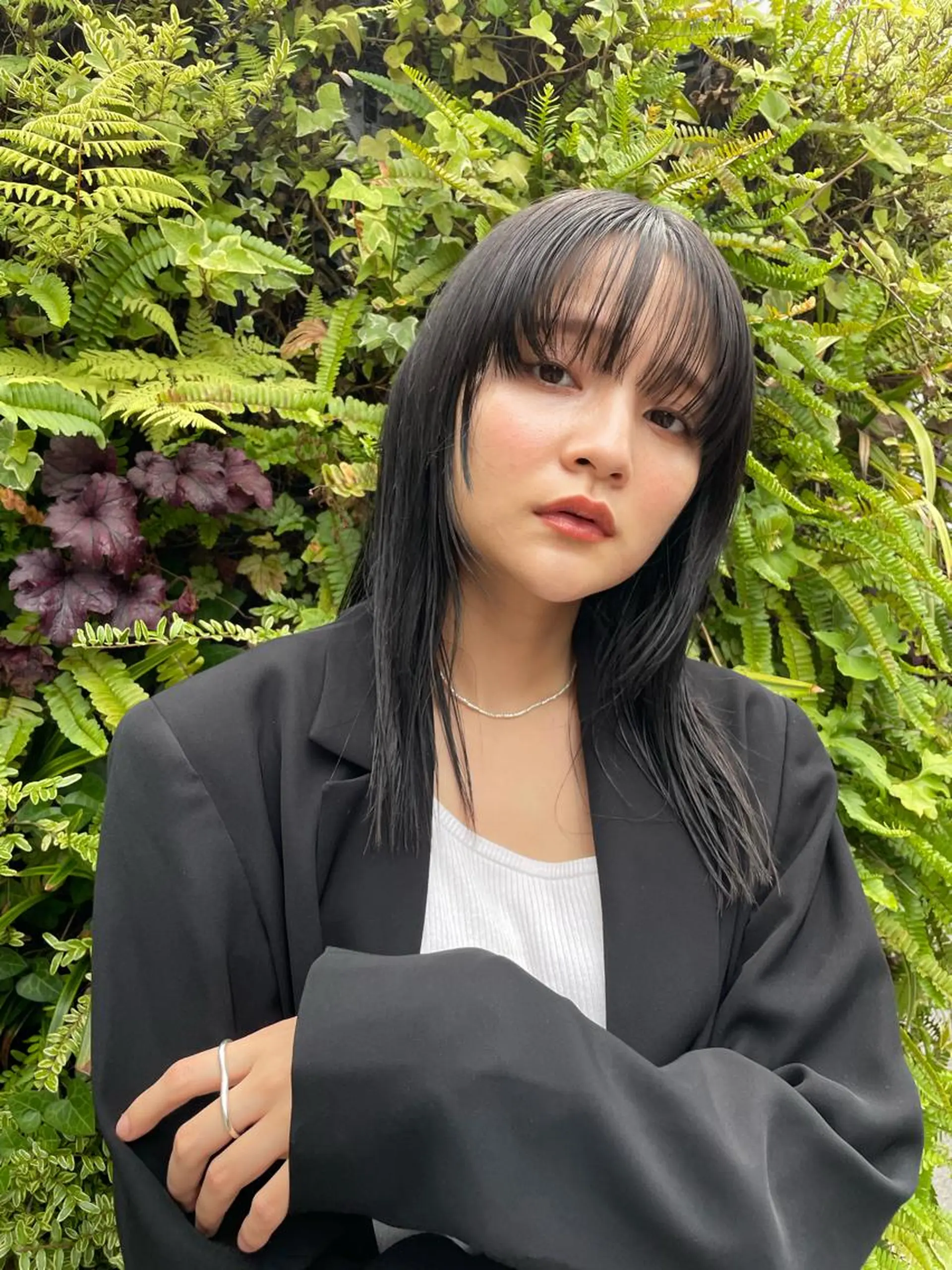 ミルクティー× グレージュMOMOのヘアスタイル