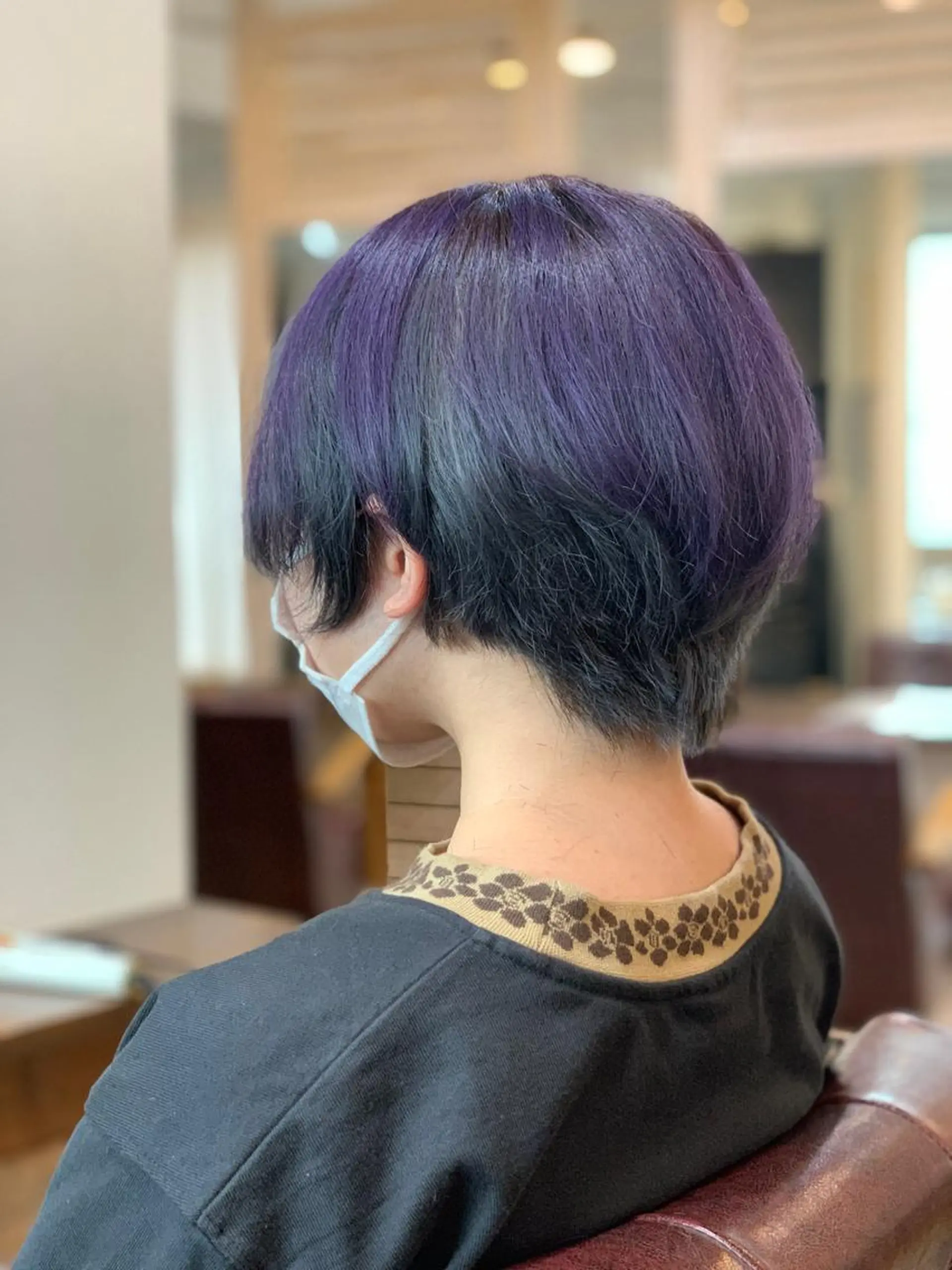 ショート カラー ブルーカラー ブルーグレー ブルーグレージュ グレージュ パープルカラー ヘアカラー CECIL hair なんば店所属・メンズパーマ 艶髪☆店長☆有馬のヘアスタイル